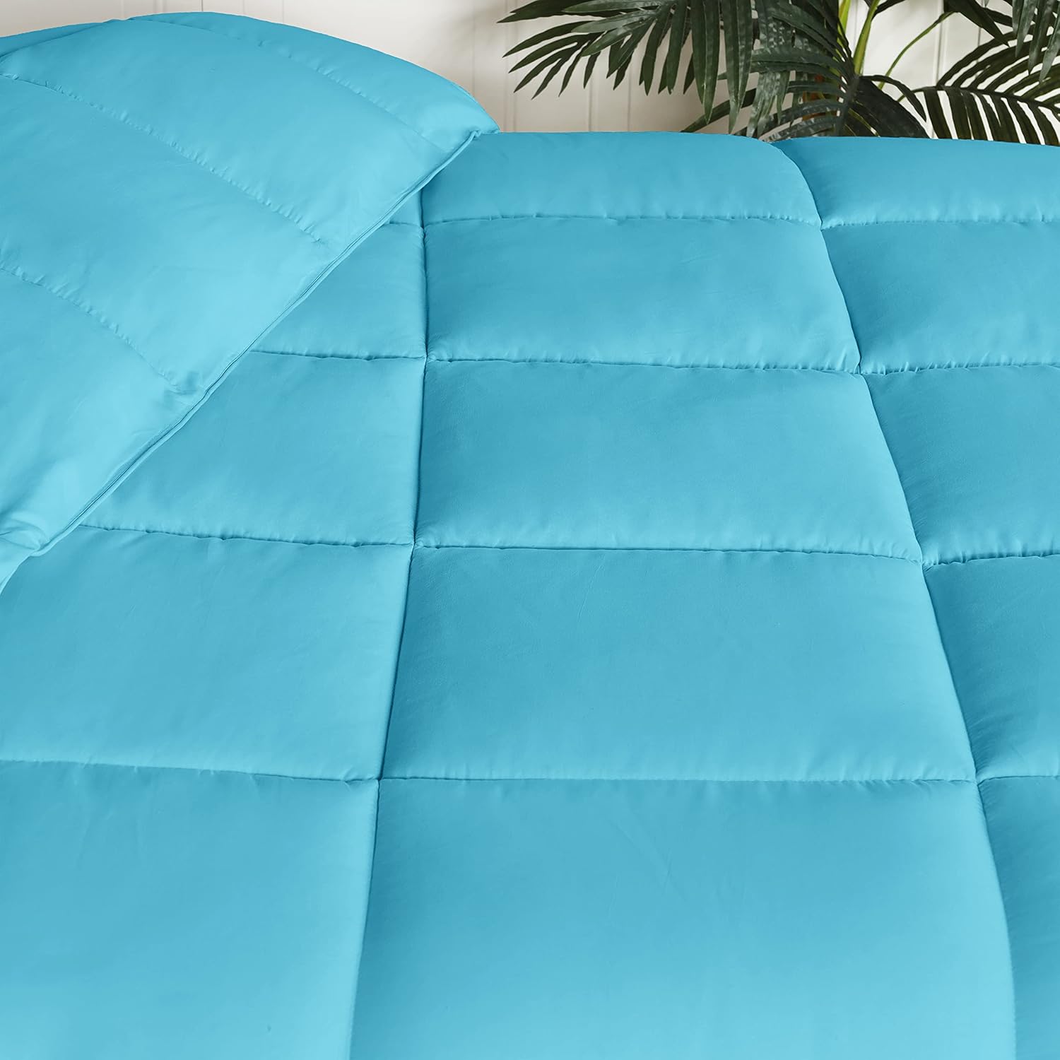 SUPERIOR Edredón sólido de microfibra cepillada, ropa de cama alternativa al plumón, reversible, peso medio, esponjoso, decorativo, relleno de