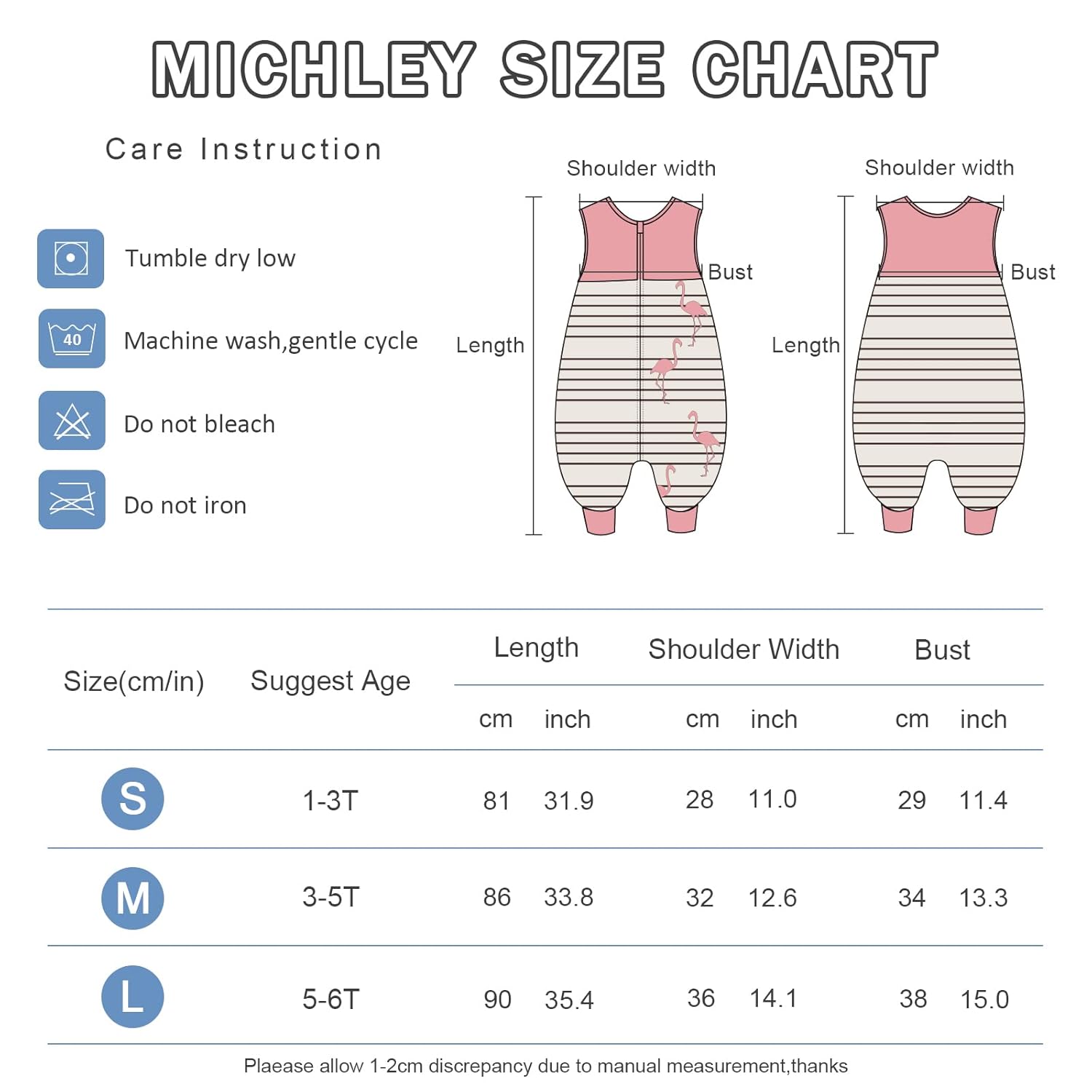 MICHLEY – Saco de dormir para bebé con pies, manta de invierno y primavera para bebés