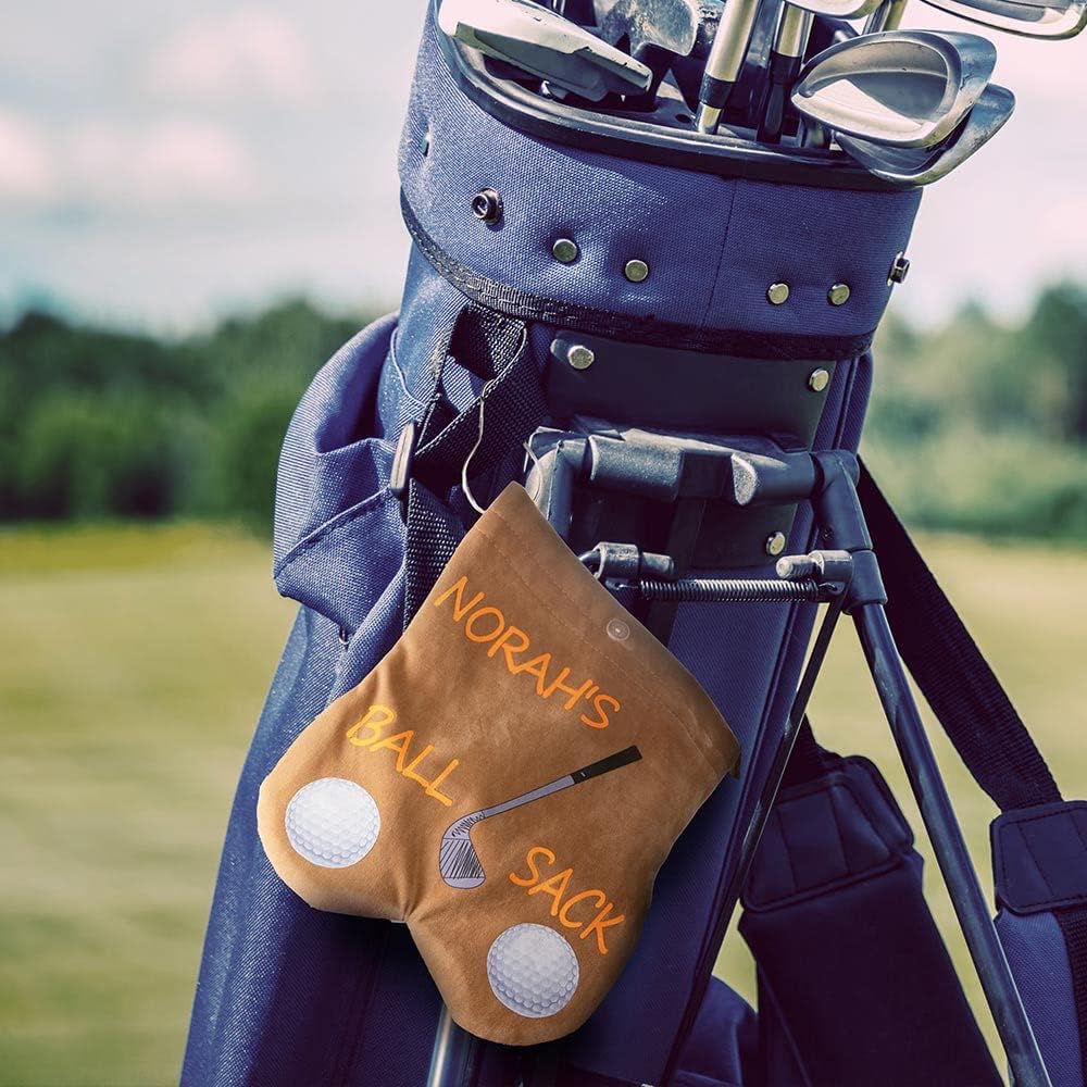 Bolsa de pelota de golf con nombre personalizado, bolsa divertida para pelotas de golf, regalos de golf para hombres, soporte portátil de franela