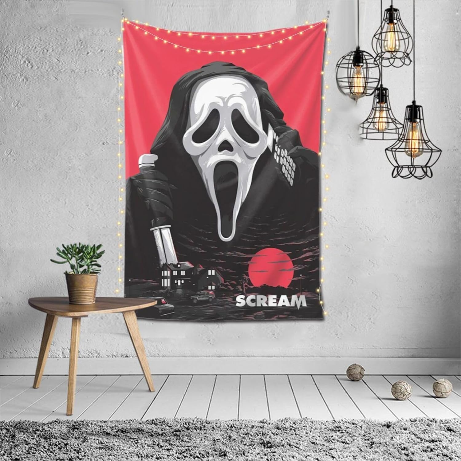 Tapiz de película de terror con diseño de gritos para colgar en la pared, álbum de fotos, póster divertido para el hogar, decoración del hogar para