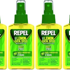 Repelrepelente natural de insectos con limón y eucalipto, con atomizador, 4 onzas, paquete de 6, paquete de 4 Repelrepelente natural de insectos con limón y eucalipto, con atomizador, 4 onzas, paquete de 6, paquete de 4