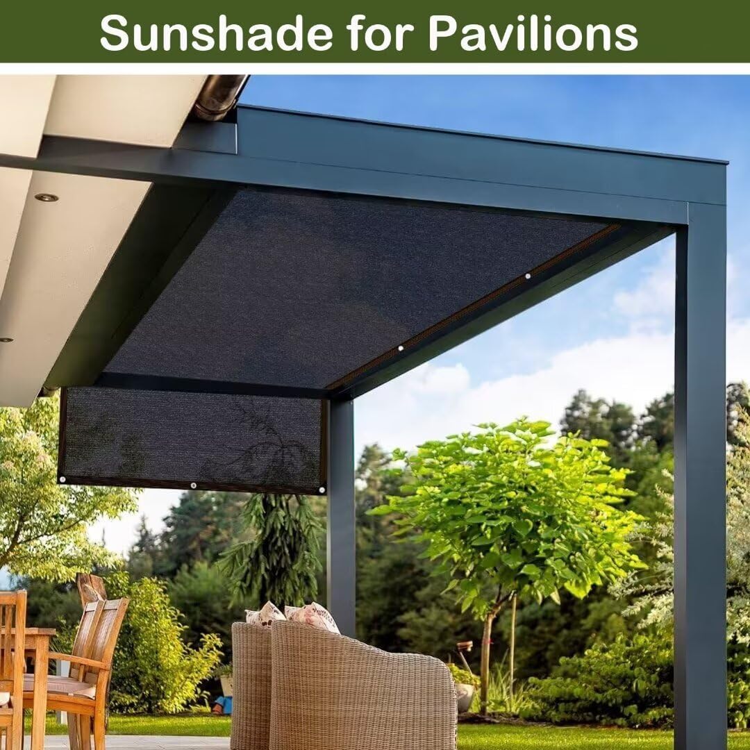 Shade-Cloth-Cloth-70% para plantas de invernadero de jardín, 10 x 12 pies, lona de malla negra con ojales, toldo para pérgola al aire libre, patio,