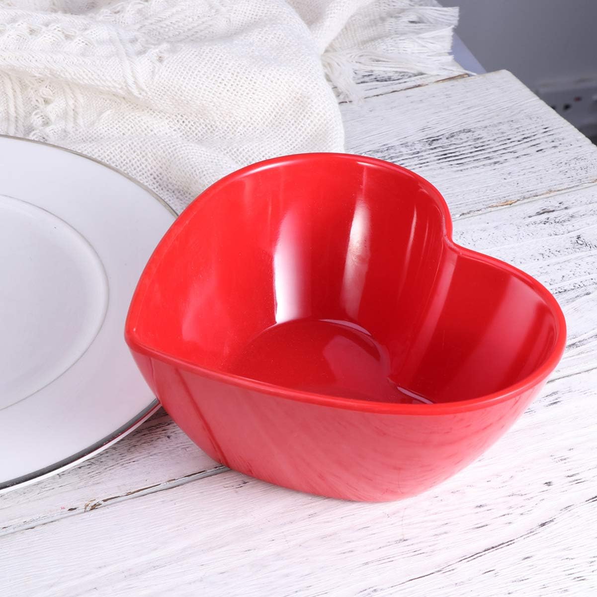 DOITOOL Tazones de mezcla de melamina, recipiente de fideos en forma de corazón, tazón de ensalada para sopa, aperitivos, postres, cuencos de
