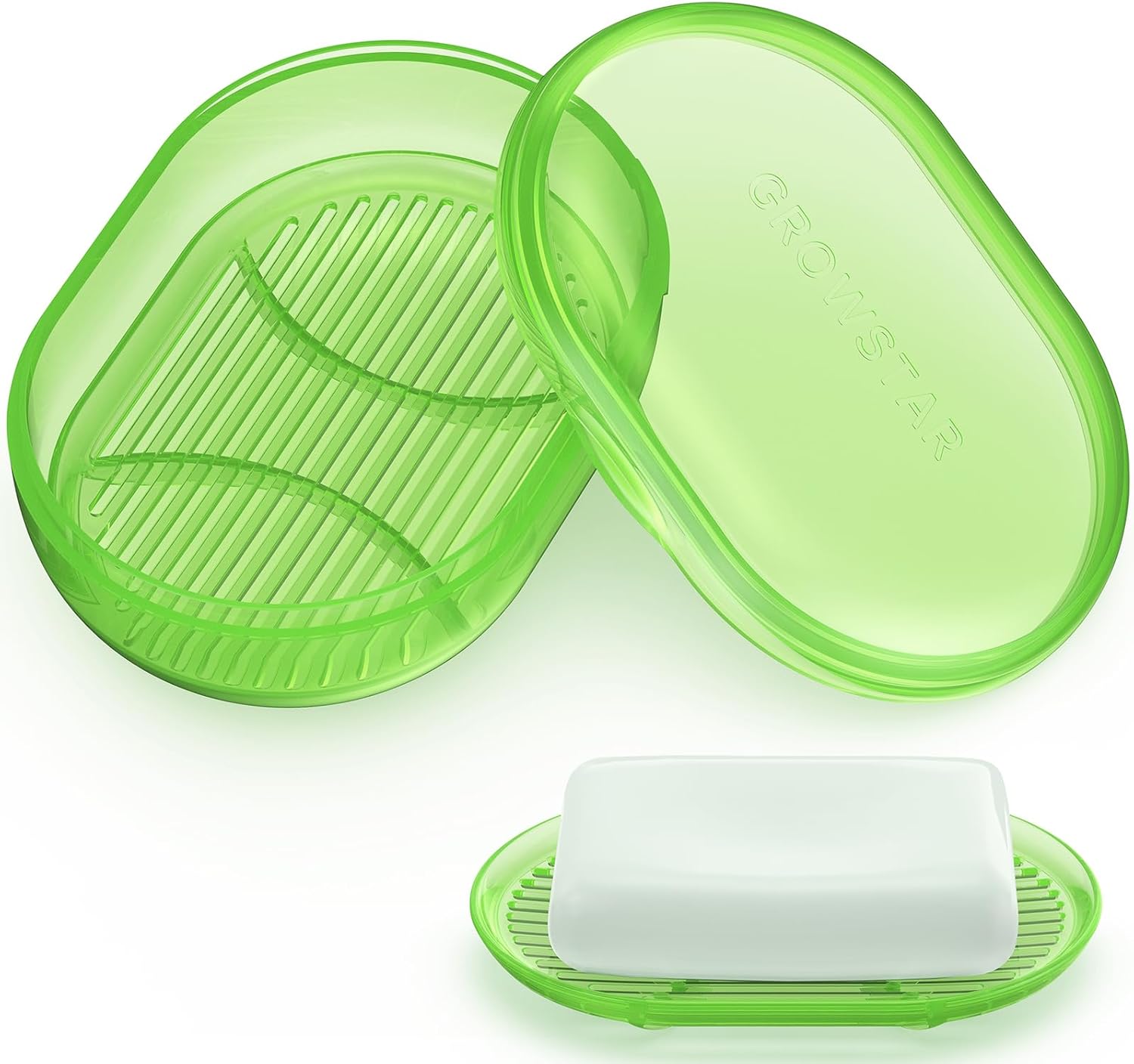 Jabonera verde transparente, contenedor de jabón de viaje, jabonera portátil con tapa, jabonera a prueba de fugas para barra de jabón con funda,