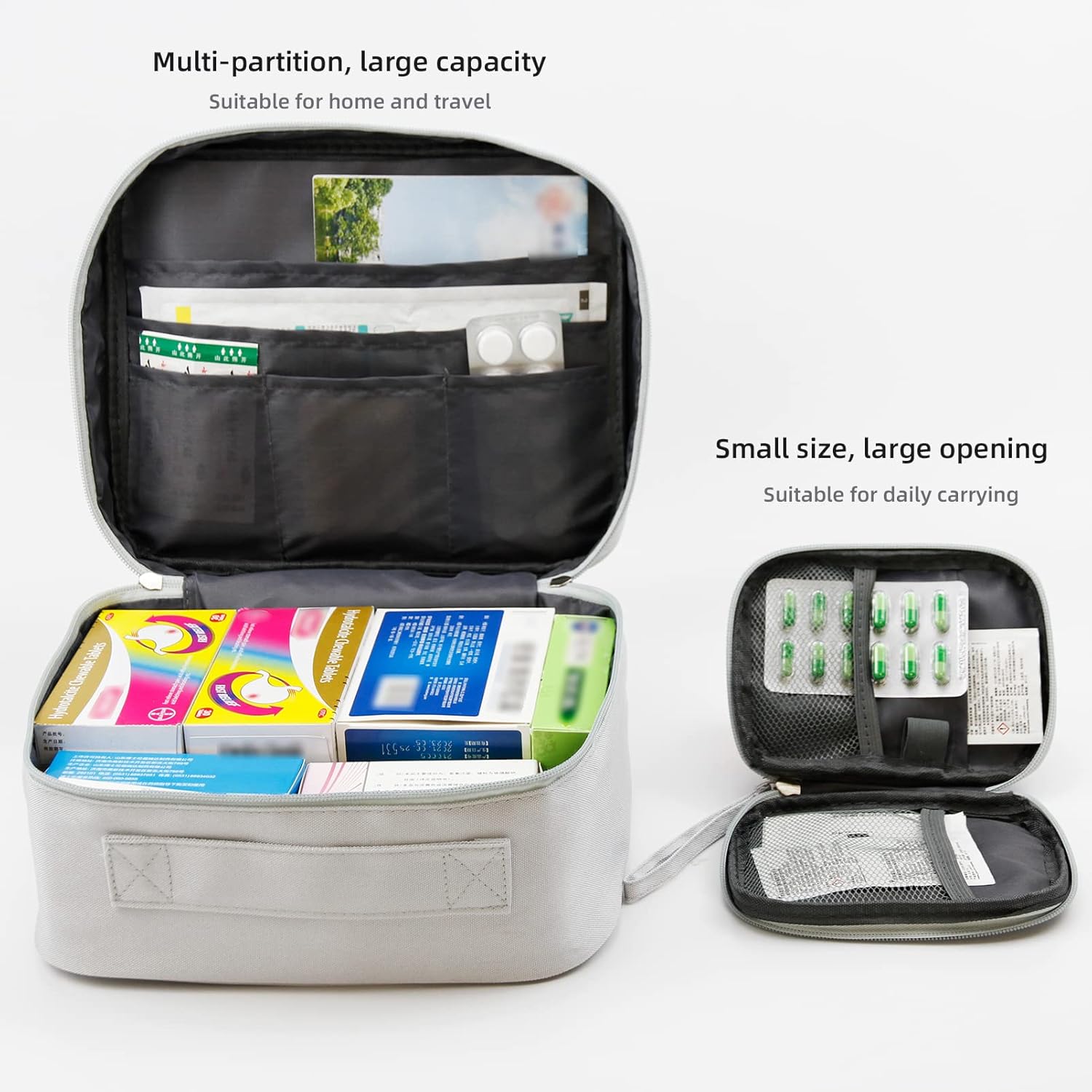 TOPASION Bolsas de primeros auxilios vacías, bolsa de medicina de viaje, bolsa organizadora de suministros médicos, kit portátil para viajes,