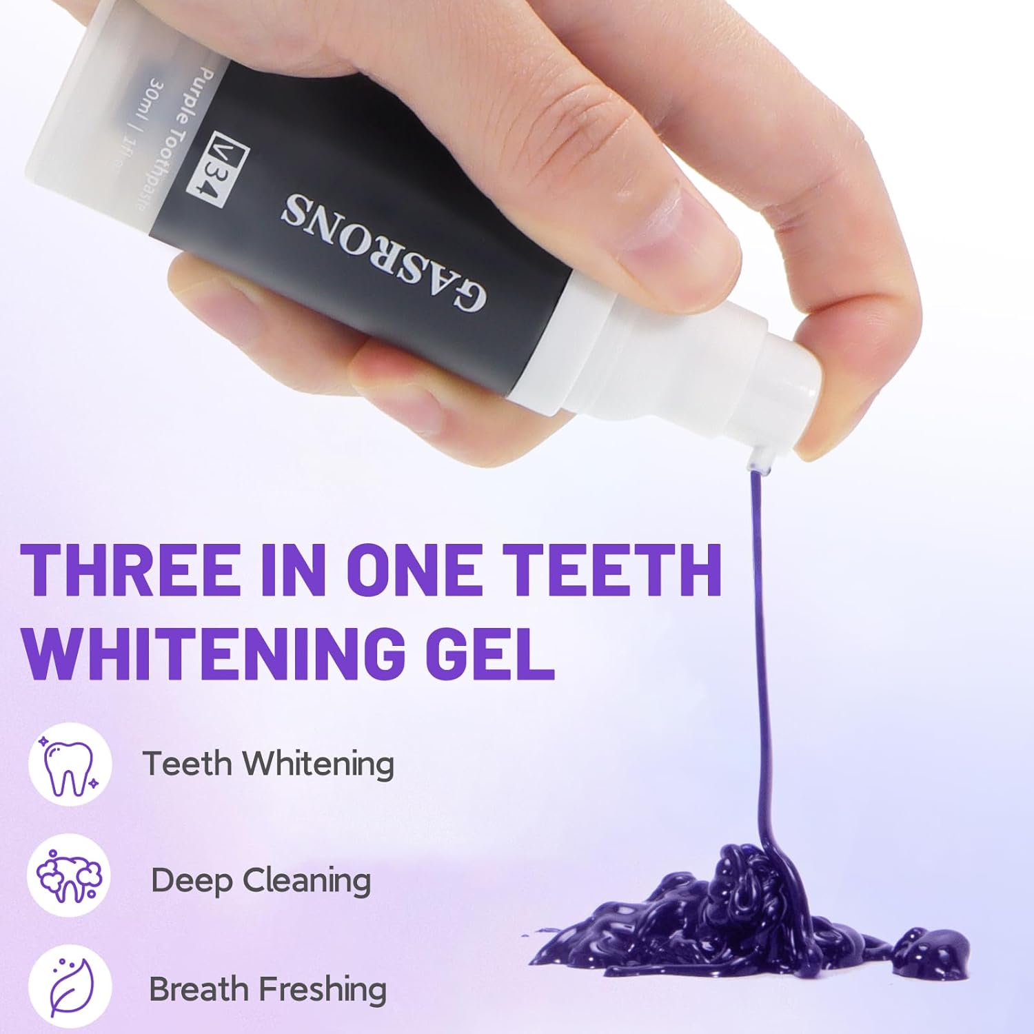 Pasta de dientes morada, Blanqueamiento de dientes púrpura, Eliminación de manchas de dientes, Retiro de Blanqueamiento de Dientes, Potenciador de