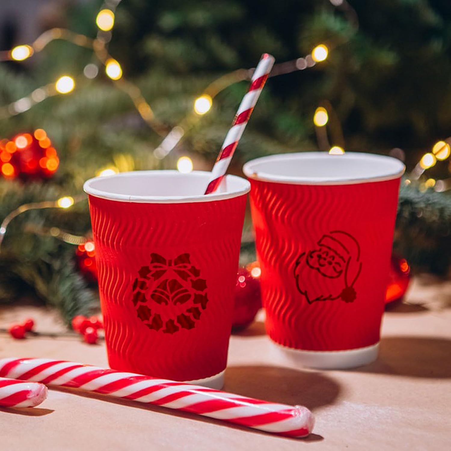 36 plantillas pequeñas redondas de Navidad para rebanadas de madera, plantillas de Navidad de invierno de 3 x 3 pulgadas, incluyendo Papá Noel,