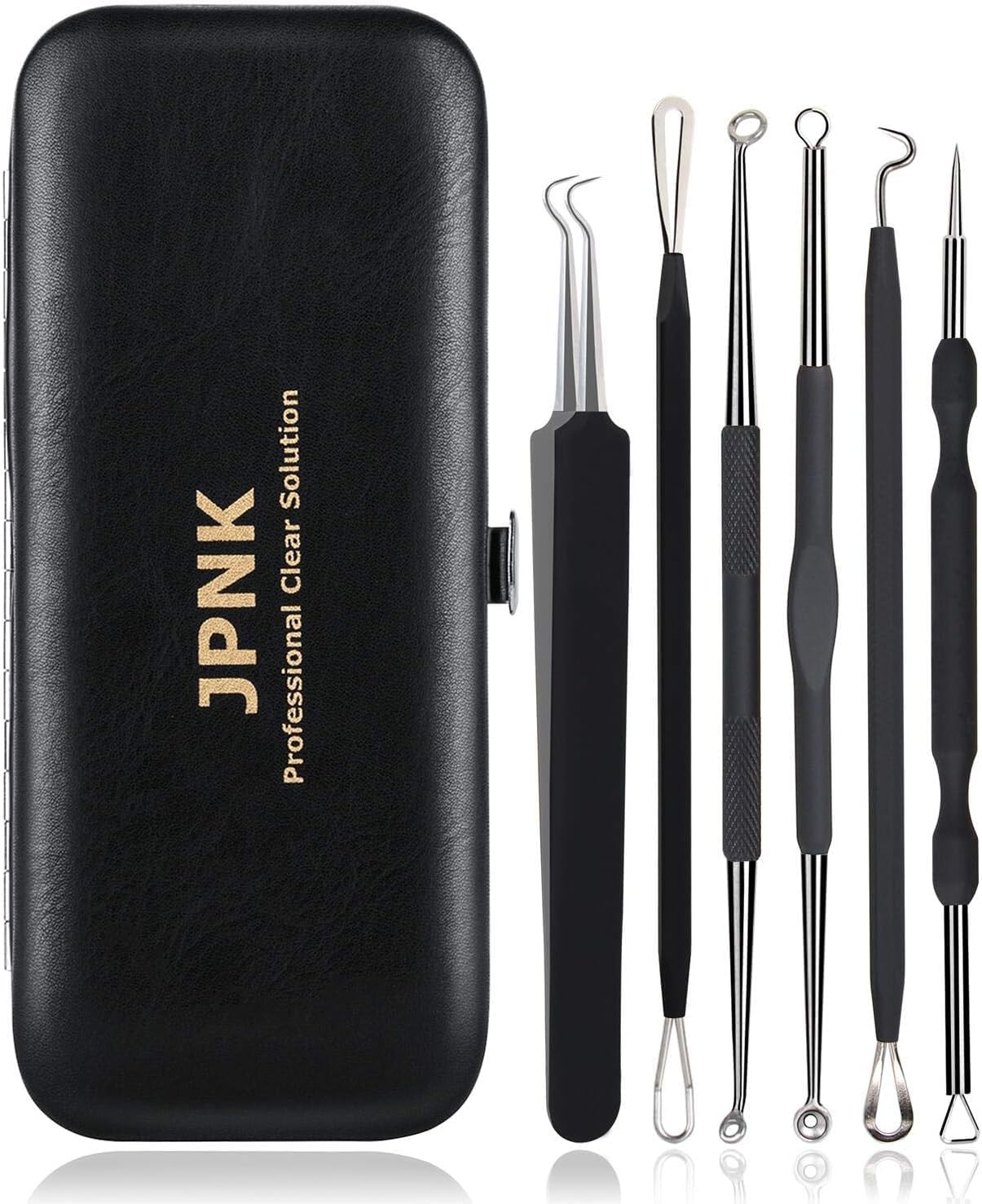 JPNK Herramienta para eliminar puntos negros, kit de eliminación de acné para manchas, estallidos de puntos blancos, 6 piezas de eliminación de