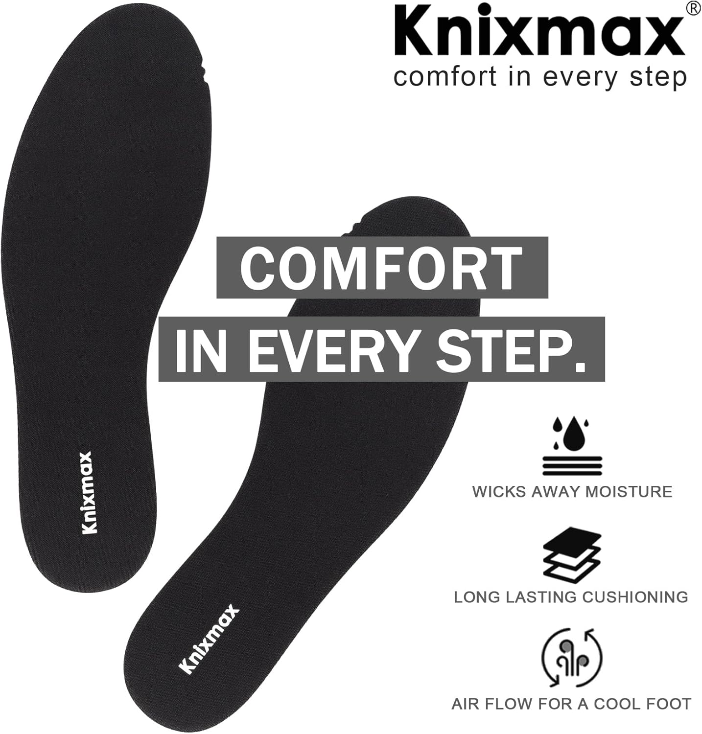 Knixmax 3 pares de plantillas de espuma viscoelástica para mujer, insertos de zapatos finos súper suaves para tenis, pantuflas, botas, forro de