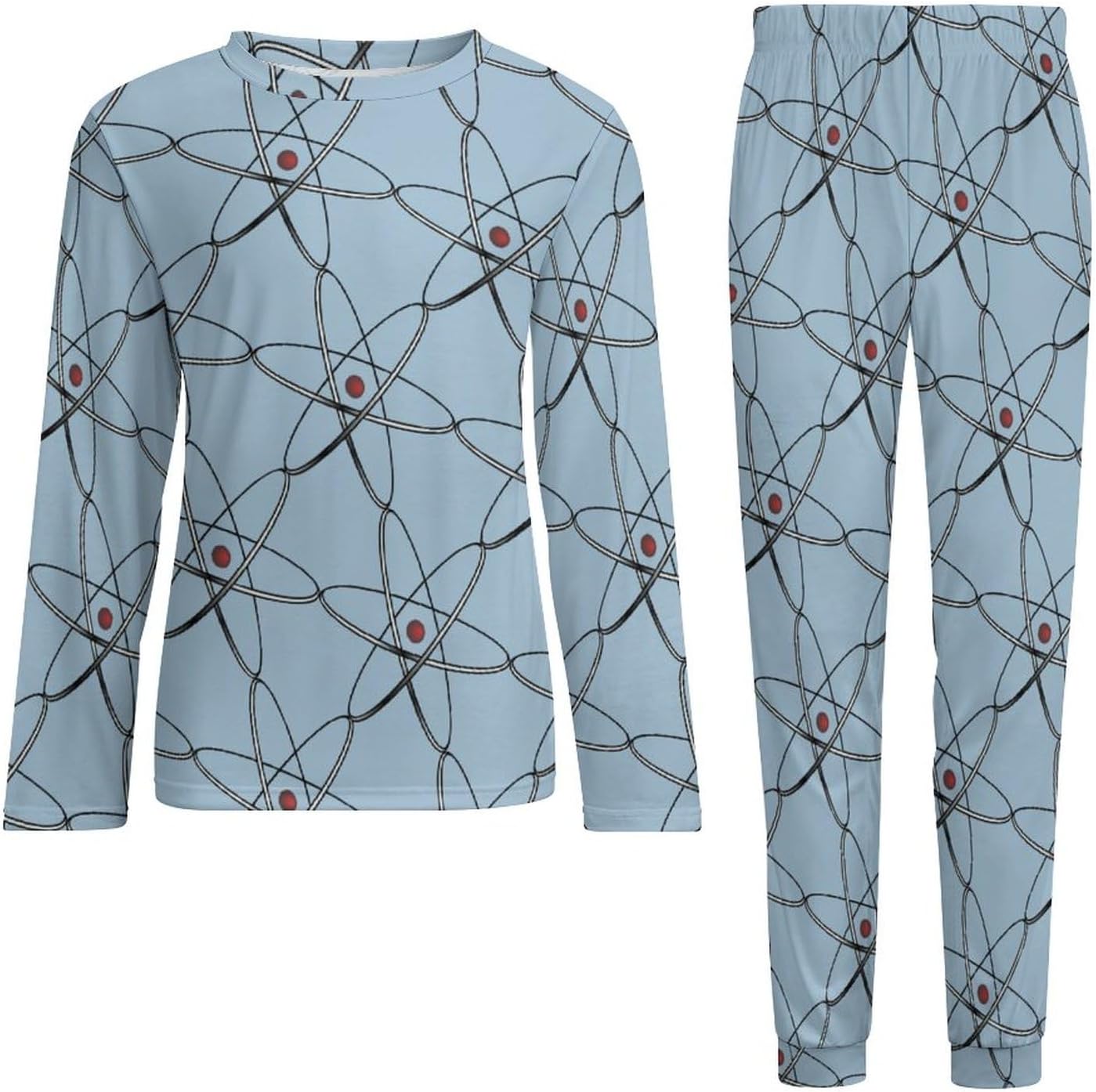 Physics Science Men’s Sleepwear Long Sleeve Top And Bottom Soft Nightwear Pajama Lounge Set