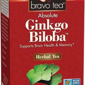 Bravo Tea Absolute Ginkgo Biloba – Té de hierbas sin cafeína, 20 bolsas de té Bravo Tea Absolute Ginkgo Biloba – Té de hierbas sin cafeína, 20 bolsas de té