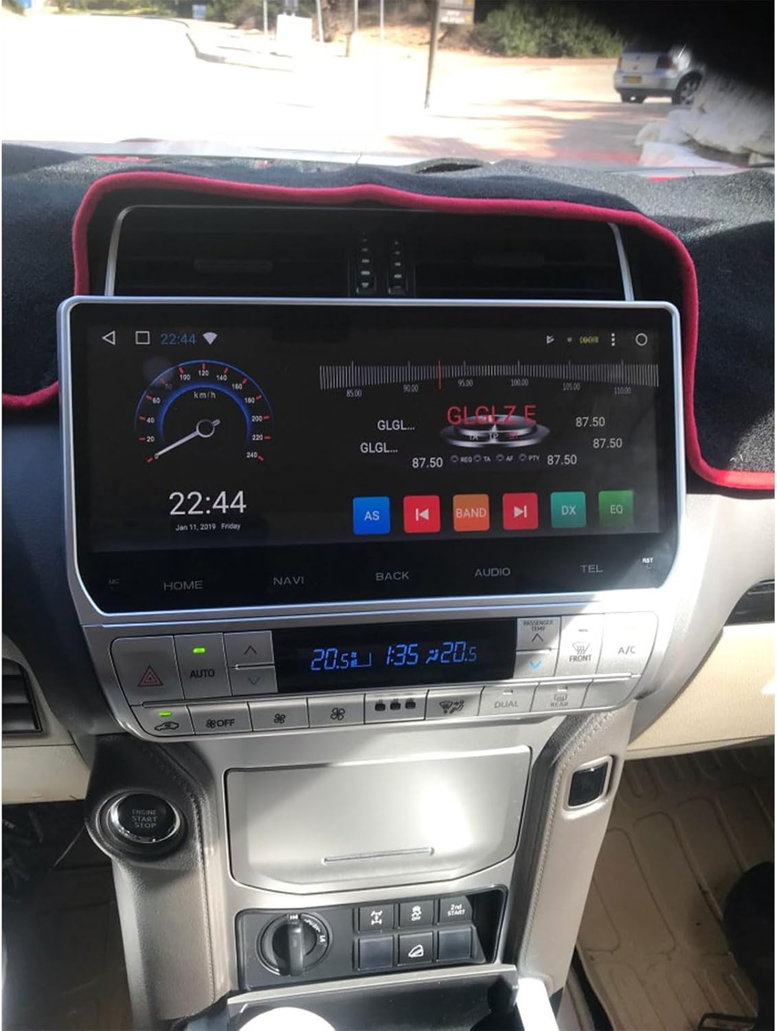 Radio de coche para Toyota Land Cruiser Prado 2018-2022 2G+32G 12.3 pulgadas Android 10 pantalla táctil estéreo de coche multimedia audio estéreo