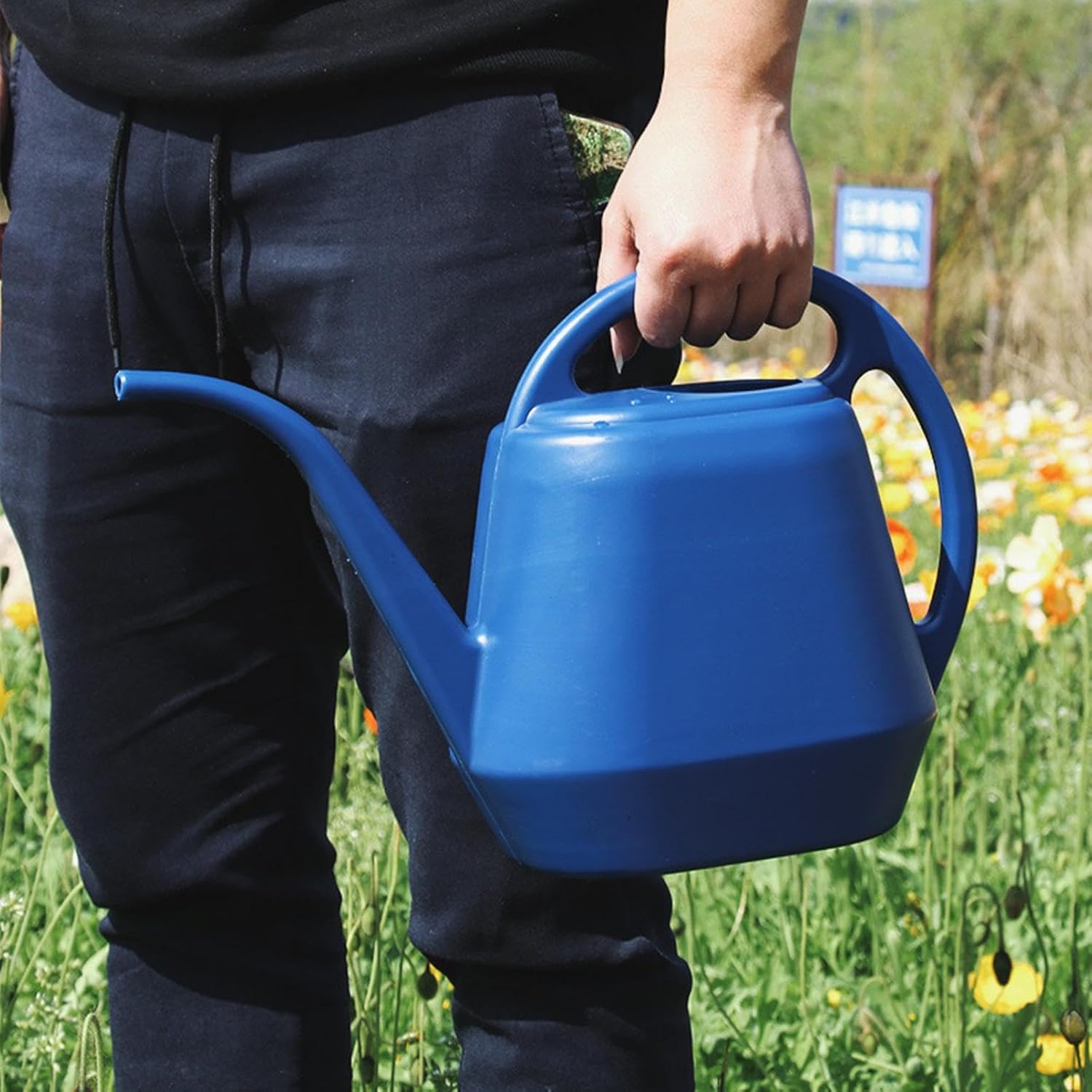 Regadera para plantas de interior, 4L, gran capacidad, olla de riego de boca larga, herramientas de jardín de plástico para el hogar, olla de riego