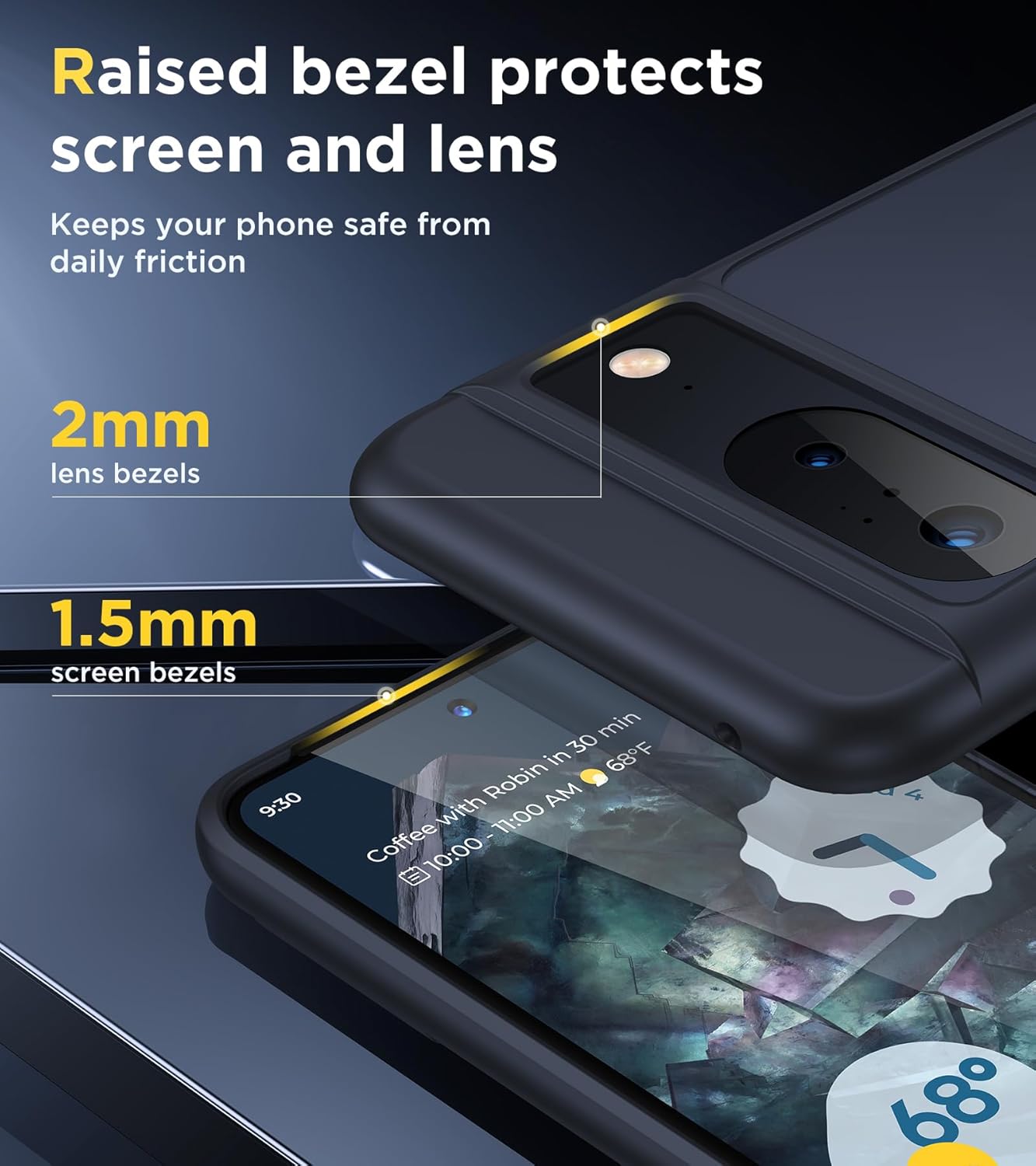 Humixx Funda a prueba de golpes diseñada para Google Pixel 8 protección contra caídas de grado militar tacto sedoso definitivo Protector translúcido
