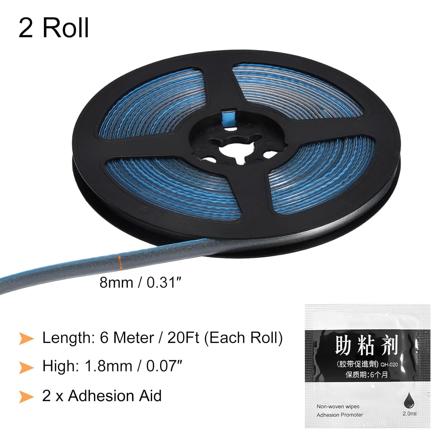 uxcell 2 piezas de moldura flexible autoadhesiva, moldura de techo de 20 pies para despegar y pegar, cinta decorativa de sellado de tira de
