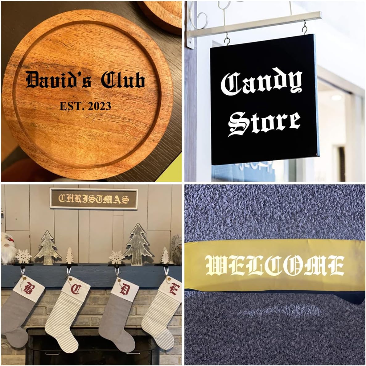 Plantillas de letras del alfabeto de 1 pulgada para pintar, paquete de 70 plantillas de letras en inglés antiguo con números y letreros para pintar