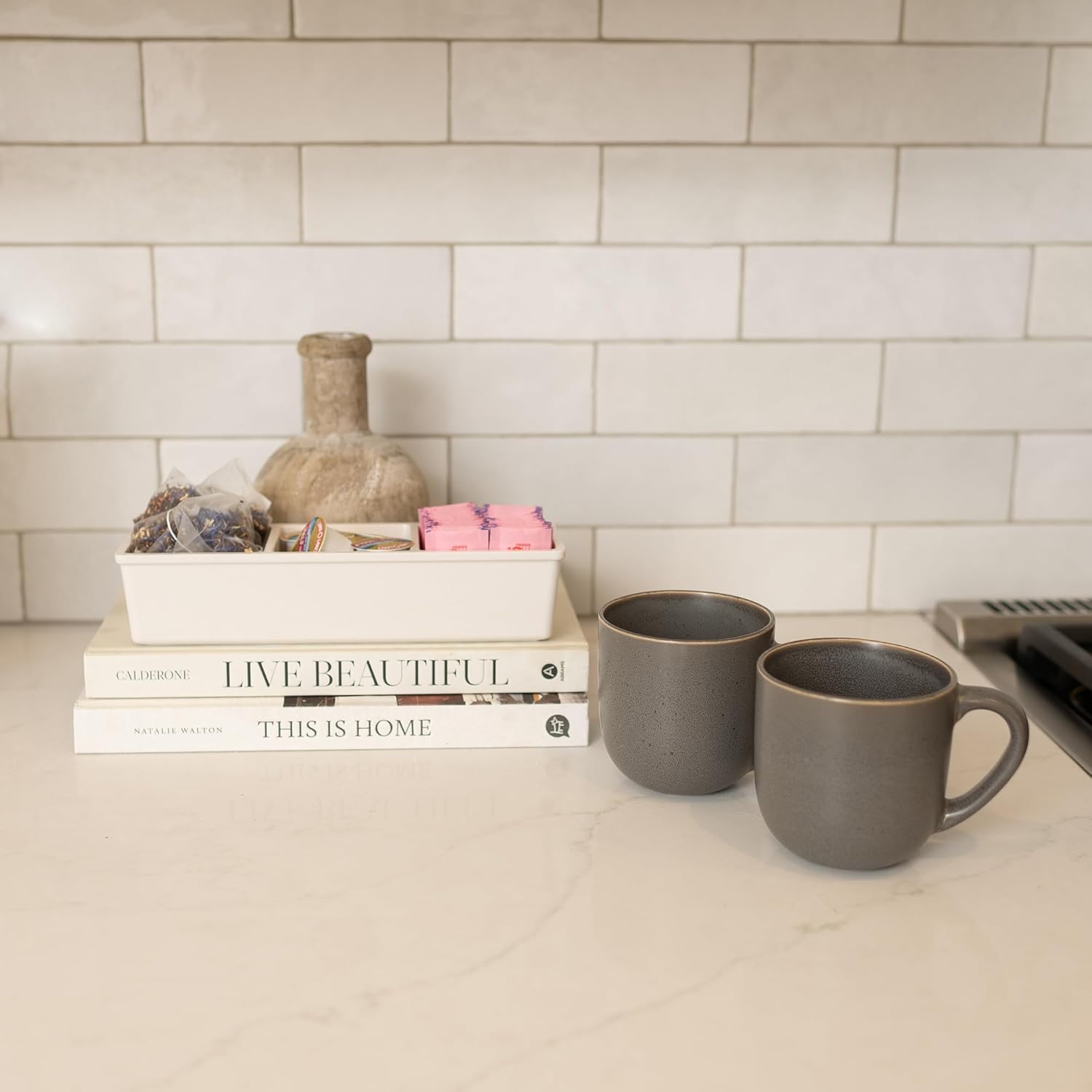 Organizador moderno de bolsitas de té, organizador de té pequeño de bambú ecológico para bolsas de té, organizador de caja de té para almacenamiento