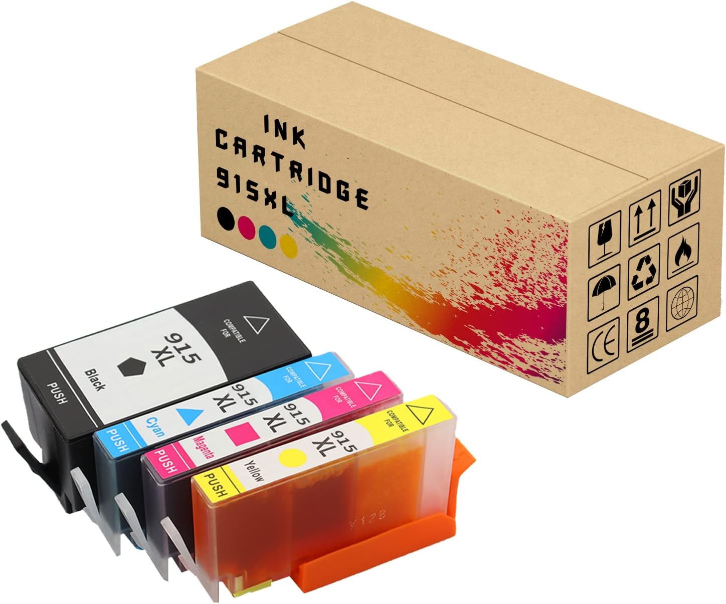 915XL Cartucho de tinta de repuesto compatible con HP 915XL, para impresoras HP OfficeJet 8010 8012 8013 8015 8020 8022 8023 8026 8028 8030 paquete