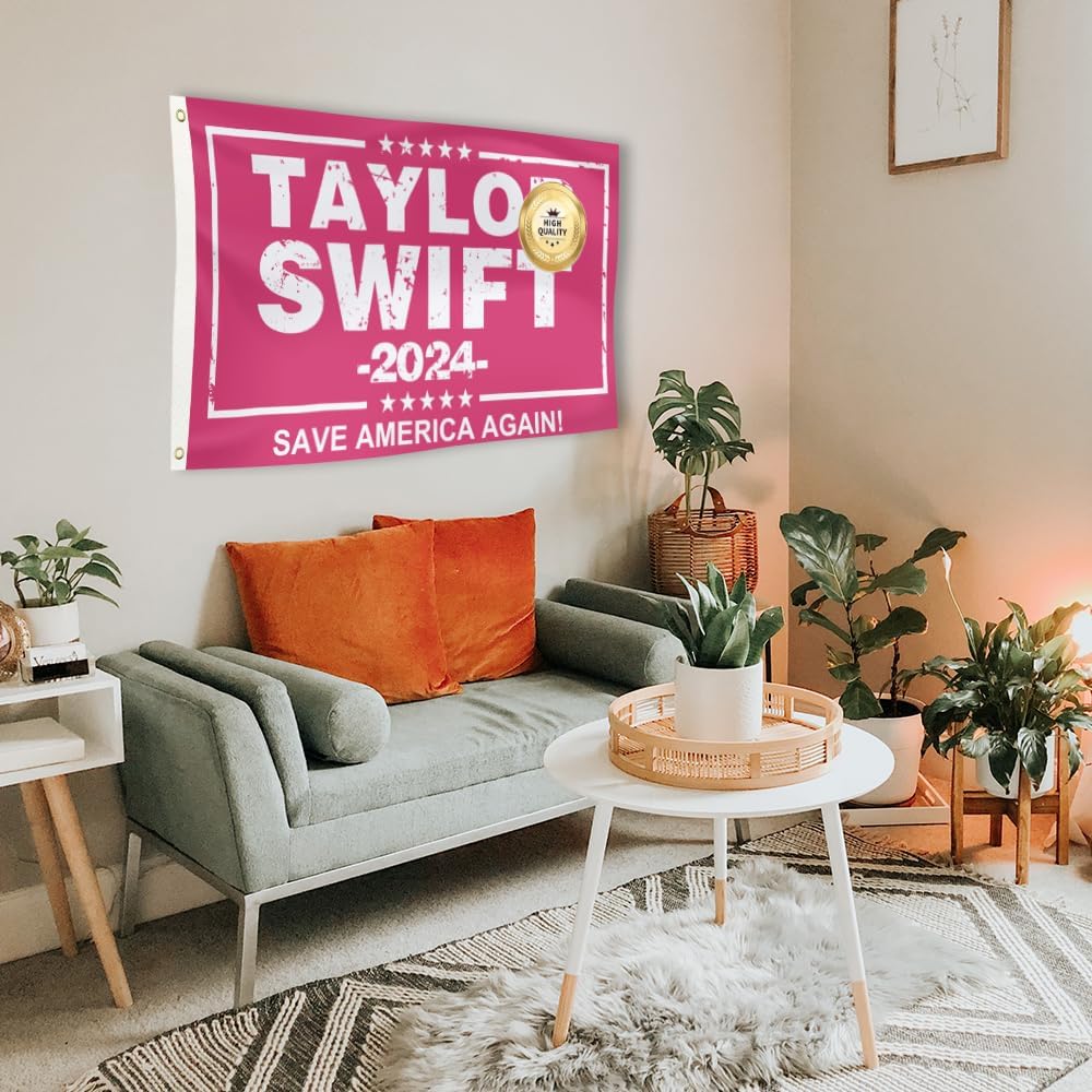 DEVOE Tapiz Pink Taylor 2024, bandera de cantante de 3 x 5 pies para dormitorio universitario, pancarta divertida para decoración de pared de