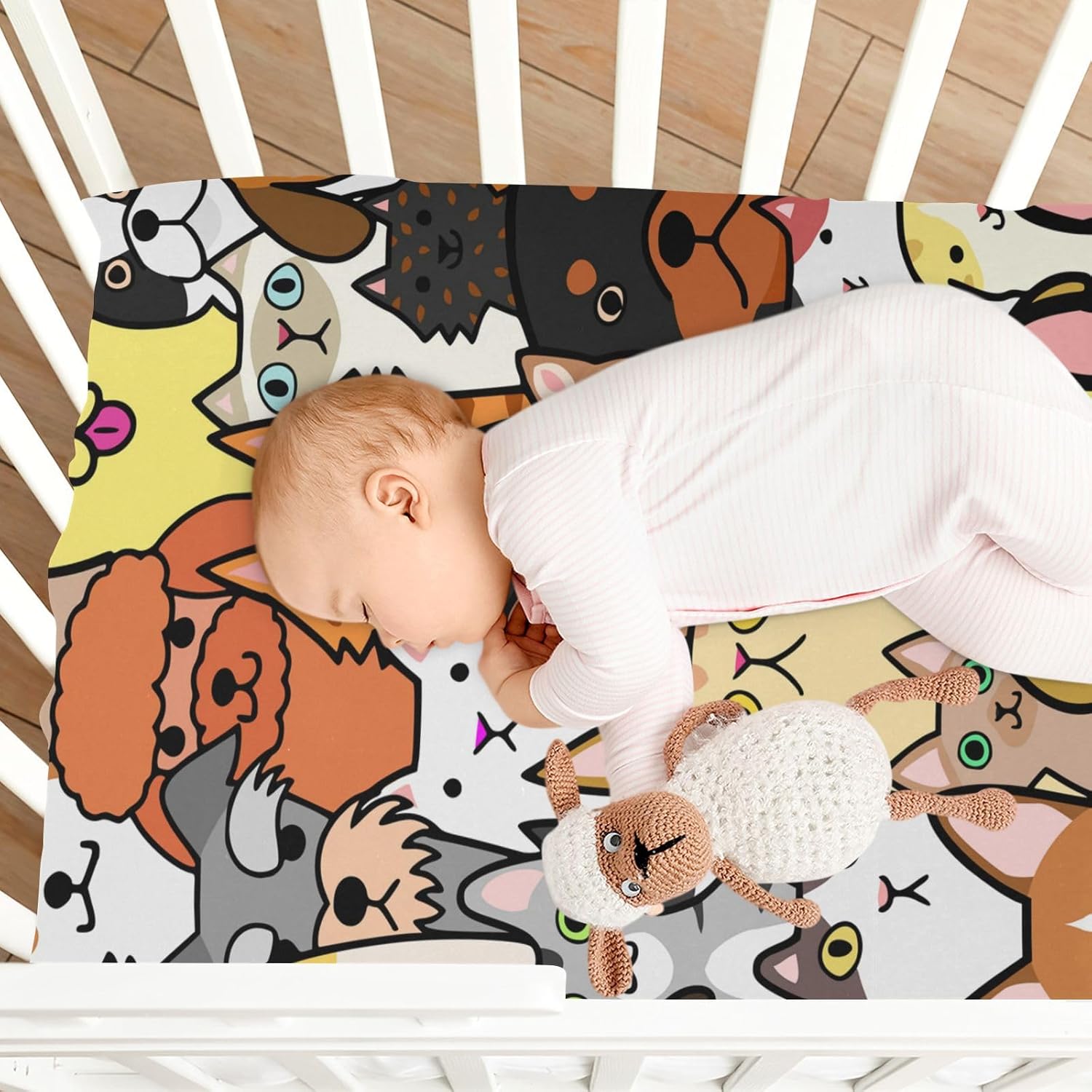 Sábanas ajustadas para cuna para niños y niñas, suave, transpirable, elástica, para cuna estándar y colchón de cama de niño pequeño para el hogar,
