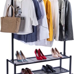 ZCDCP Perchero para ropa de 44 pulgadas de largo x 12.6 pulgadas de ancho x 61 pulgadas de alto con parte inferior, ruedas bloqueables y ganchos ZCDCP Perchero para ropa de 44 pulgadas de largo x 12.6 pulgadas de ancho x 61 pulgadas de alto con parte inferior, ruedas bloqueables y ganchos