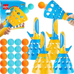 Jishi Juego de pelota Pop Pass con 4 cestas de lanzamiento de captura y 20 bolas, juguetes de playa, patio trasero, juegos de interiores y Jishi Juego de pelota Pop Pass con 4 cestas de lanzamiento de captura y 20 bolas, juguetes de playa, patio trasero, juegos de interiores y