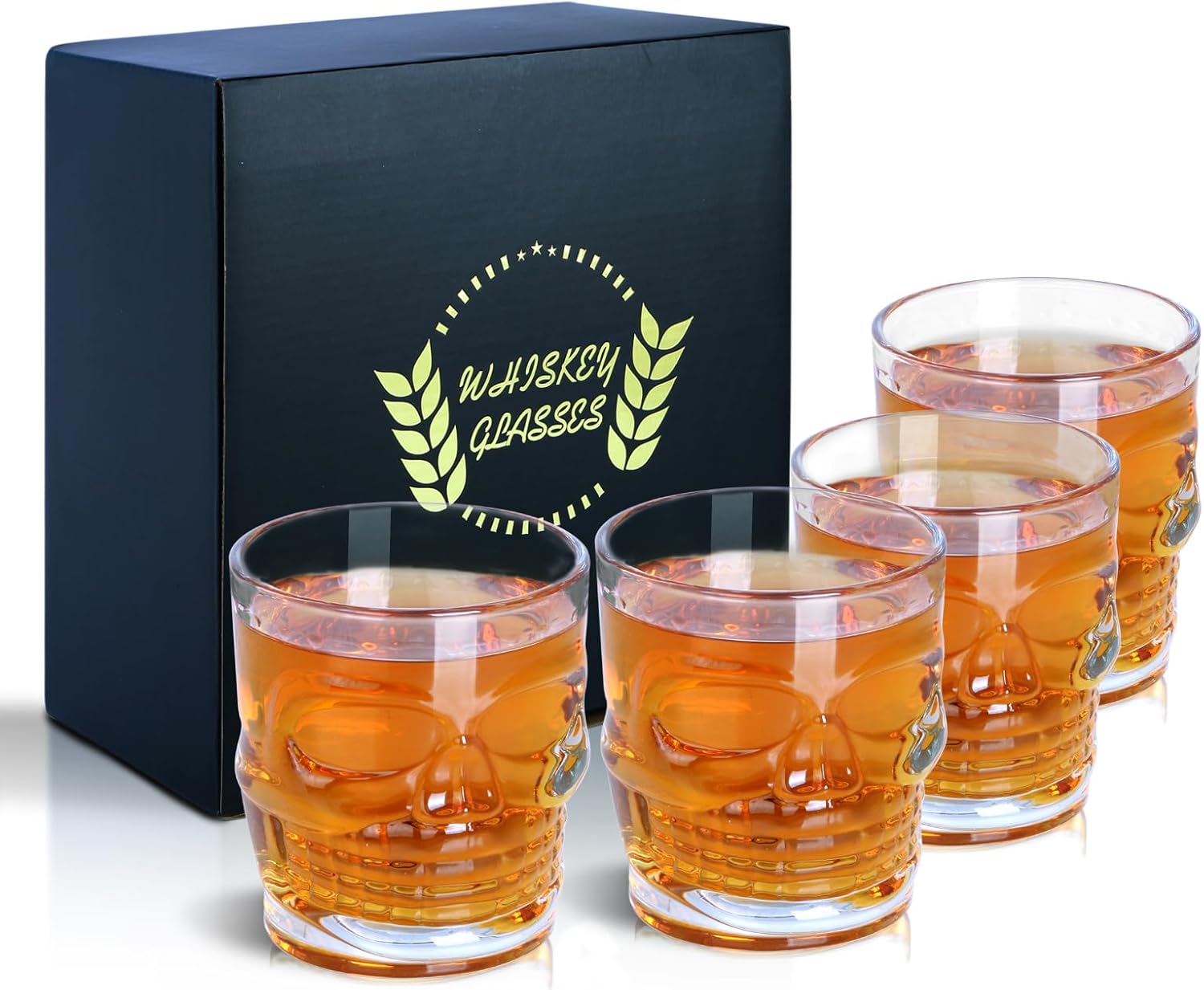 Juego de 4 vasos de whisky, vasos de 10 onzas antiguos para beber whisky escocés, bourbon, cóctel, coñac, vodka, ginebra de tequila, ron, licor de