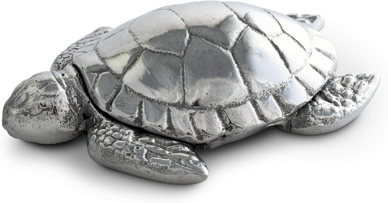 Arthur Court Diseños de aluminio océano tortuga botella barra cerveza herramienta estatuilla decoración decoración abridor 4 pulgadas x 3 pulgadas