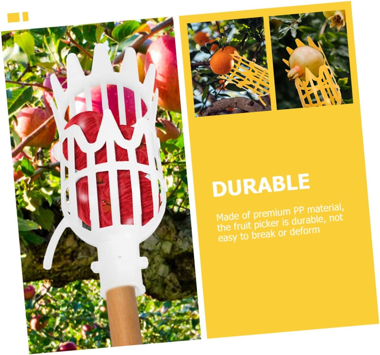 Cesta recogedora de frutas, 2 unidades, cesta de herramientas para recolección de frutas, cosechadoras de frutas, recogedor de frutas, contenedor de