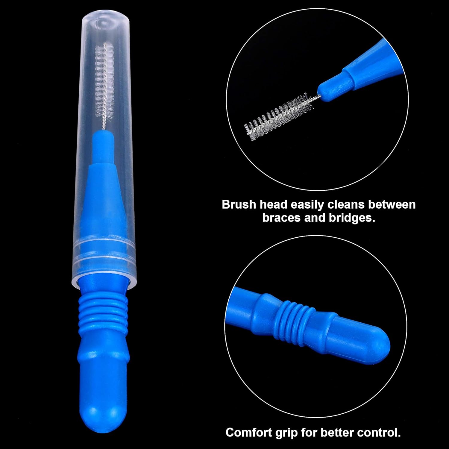 BBTO 100 piezas de llaves para cepillo dental limpiador interdental, palillo de dientes, cabezal de hilo dental, limpiador oral de palillos