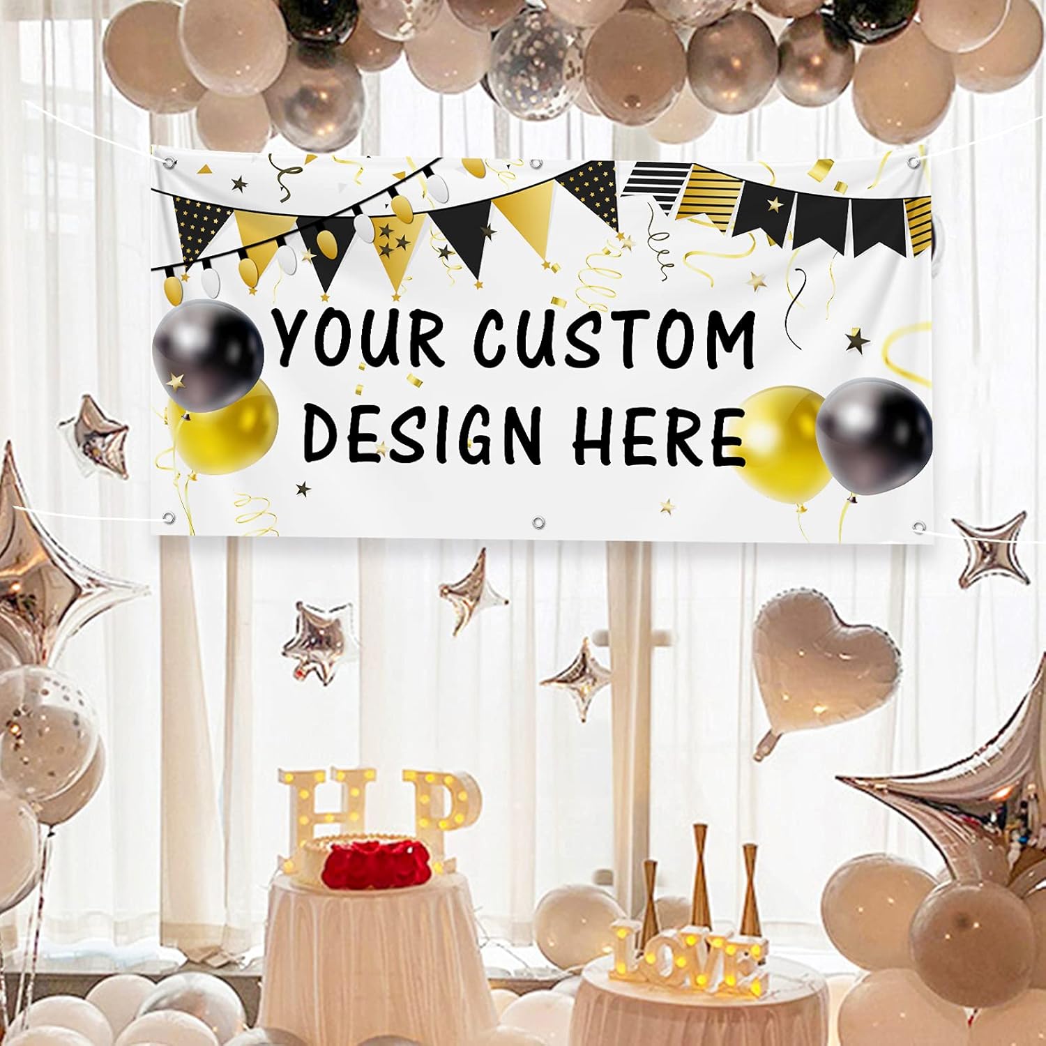 Pancartas y letreros personalizados personalizados de graduación y cumpleaños con texto fotográfico, para decoraciones de fiestas, negocios, rojo y