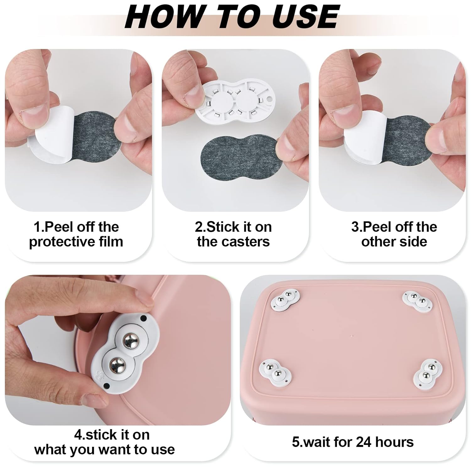 Mini ruedas giratorias autoadhesivas, ruedas de 360 grados para electrodomésticos, ruedas de electrodomésticos para electrodomésticos pequeños de