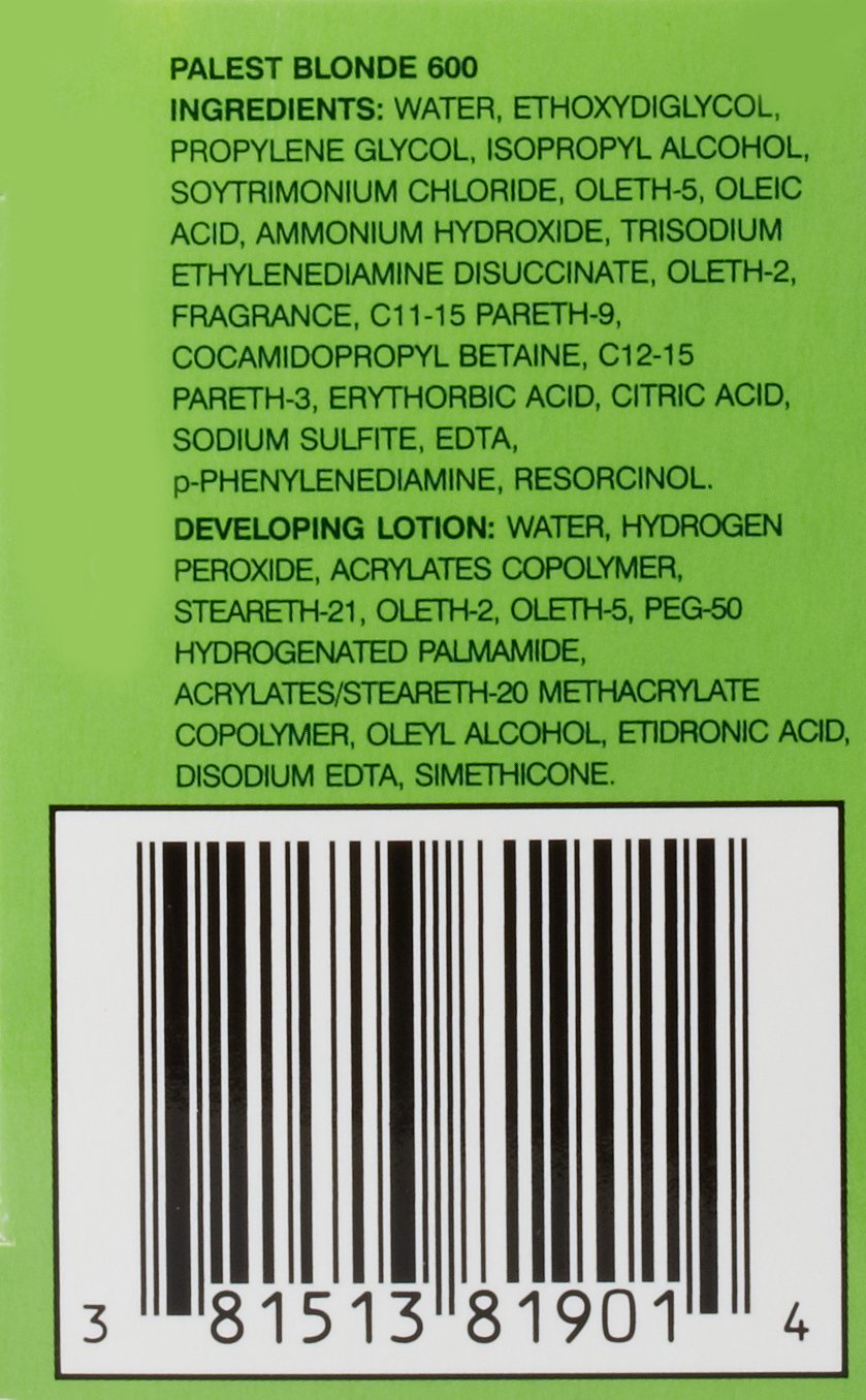 Clairol Balsam – Tinte permanente para el cabello, color rubio pálido 600, 3 unidades