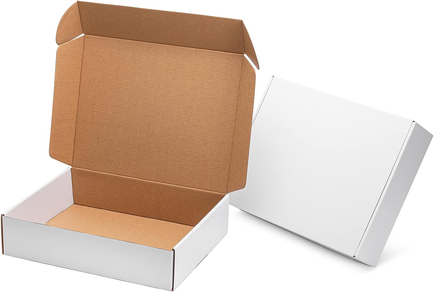 Cajas de envío blancas de 13 x 10 x 3 pulgadas, cajas de cartón para embalaje, caja de correo corrugado blanca, cajas de correo con bloqueo de