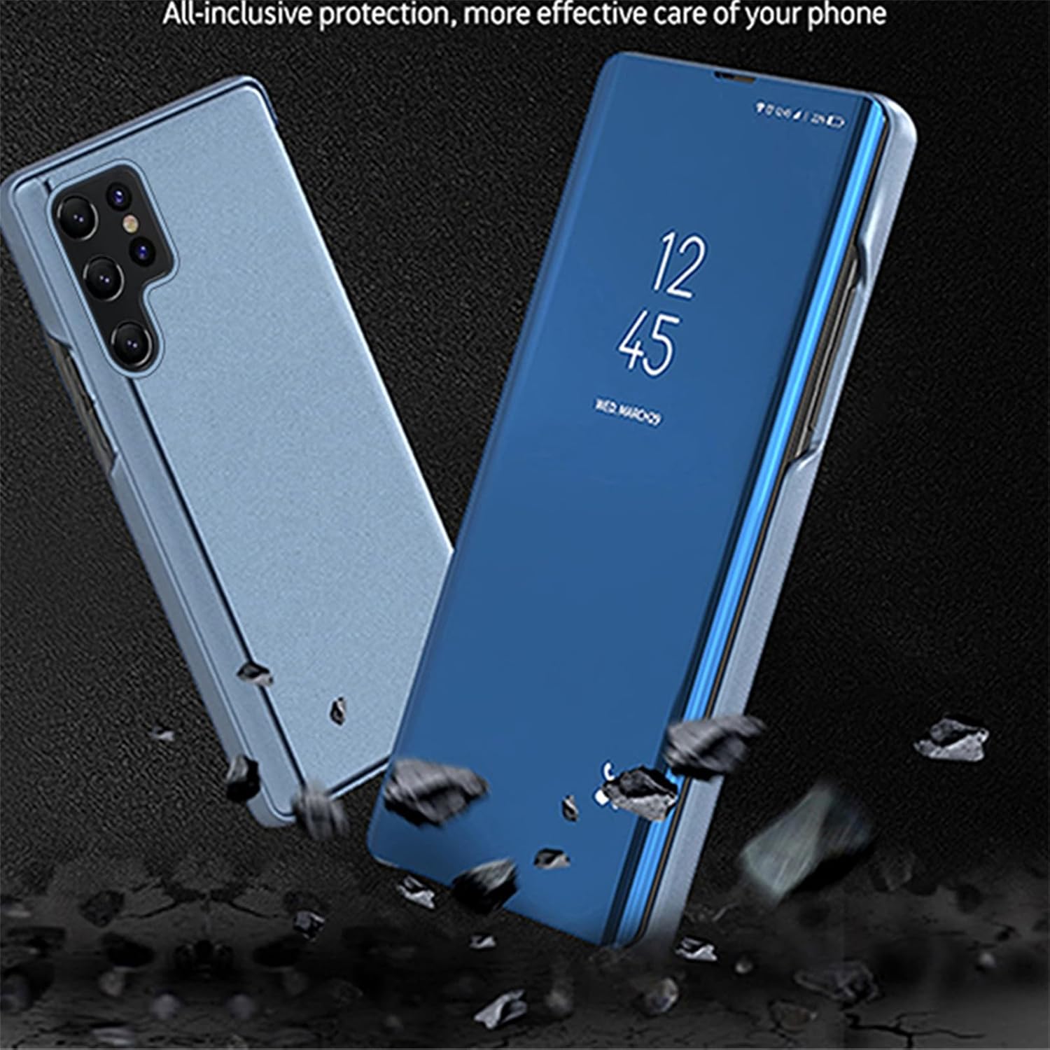 Funda con espejo para Samsung Galaxy S22 Ultra 5G (no S22) para mujer, maquillaje al aire libre, bonita funda delgada para teléfono, protección
