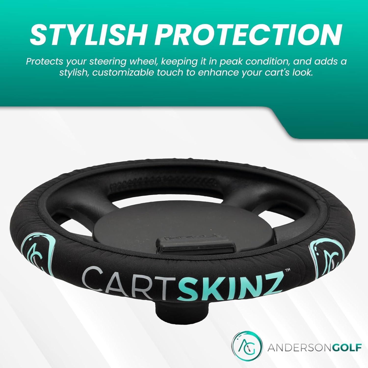 Funda de neopreno para volante de carrito de golf, ajuste universal (13-15 pulgadas), ligera, portátil, lavable a máquina, confiable por