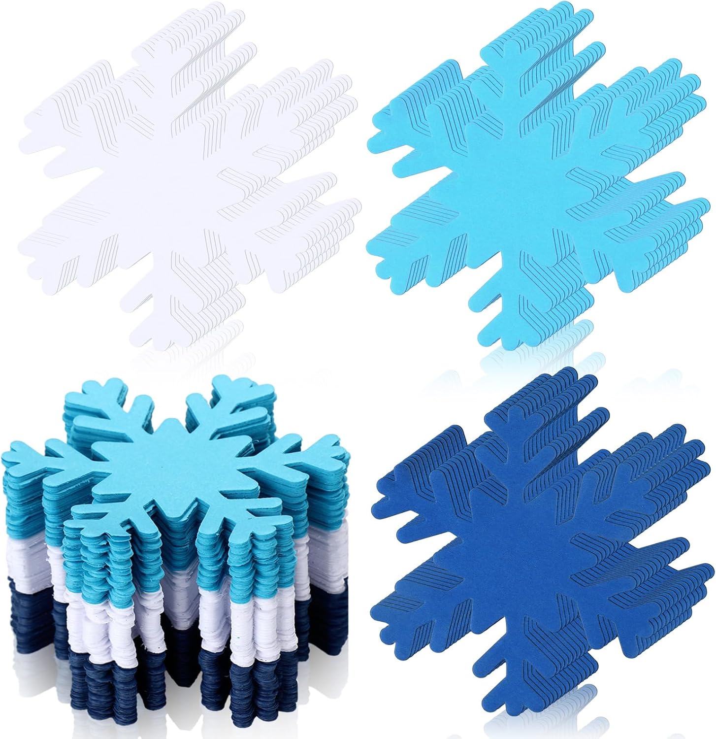 360 piezas de papel de copo de nieve de 3.9 pulgadas, copos de nieve de invierno con forma de copo de nieve para niños, papel troquelado para