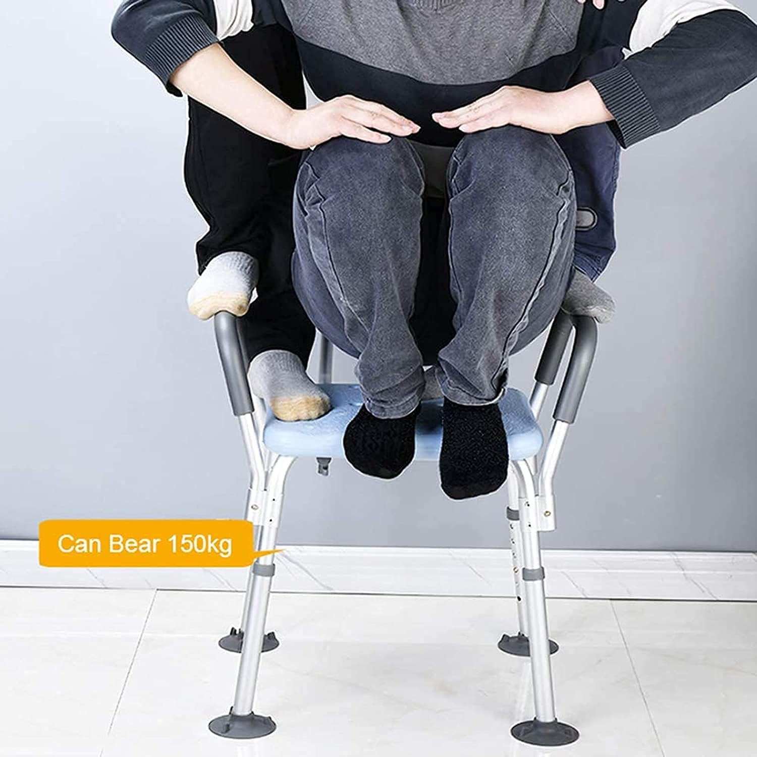 Taburetes de baño, asientos de ducha para personas mayores con brazos de altura ajustable, resistentes, bancos de ayuda para adultos discapacitados,