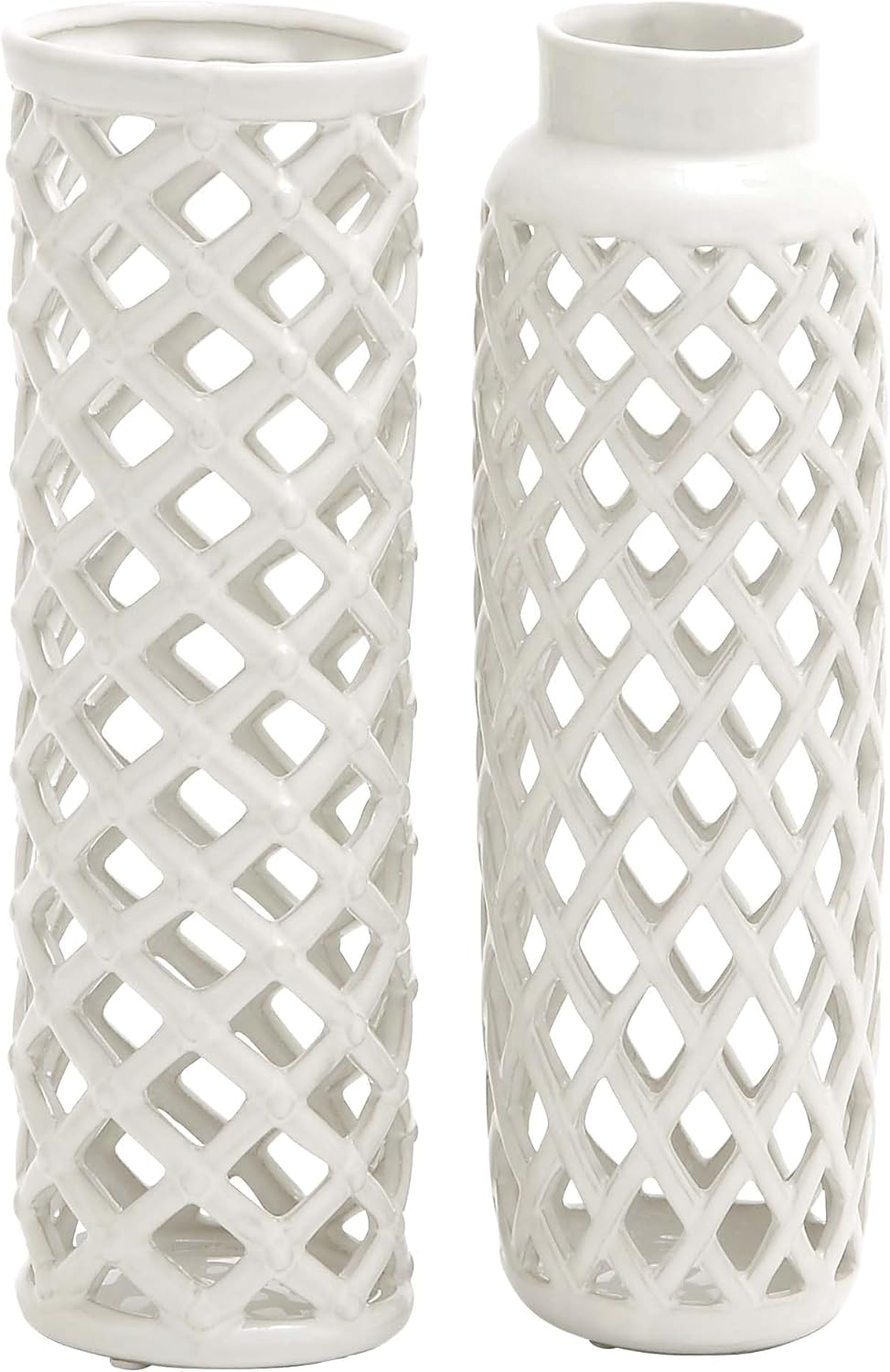 Deco 79 92561 Jarrón de cerámica, 4″ x 12″