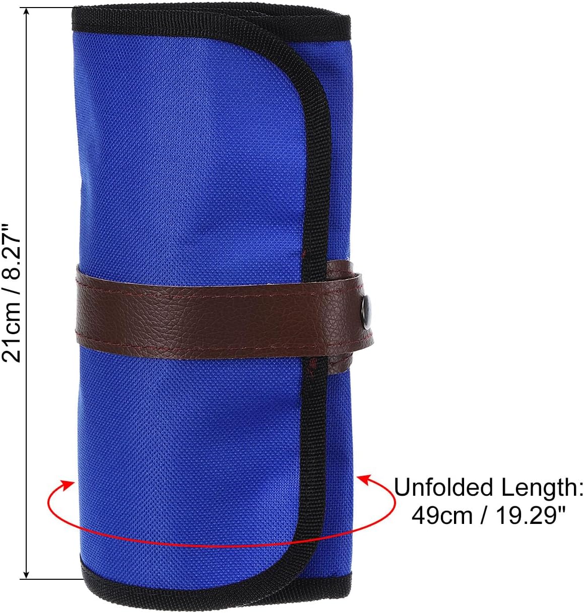 PATIKIL Estuche enrollable hecho a mano con 36 ranuras, estuche de tela Oxford para lápices, organizador para dibujar, colorear, bocetos, azul
