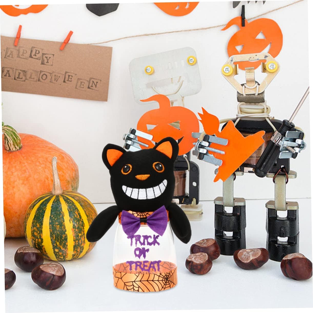 UPKOCH Cookie Decorating 1pc Halloween Candy Jar Niño Con Cubierta Caja De Caramelos Plástico Titular De Caramelos De Plástico
