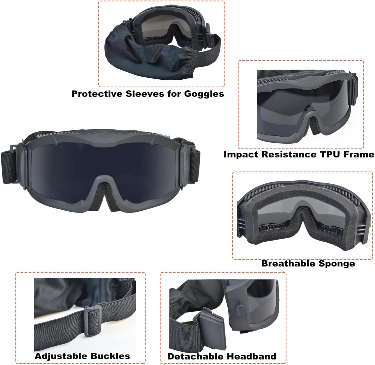 Gafas tácticas de seguridad Airsoft, gafas militares antivaho, gafas tácticas de tiro para ciclismo, caza, malezas