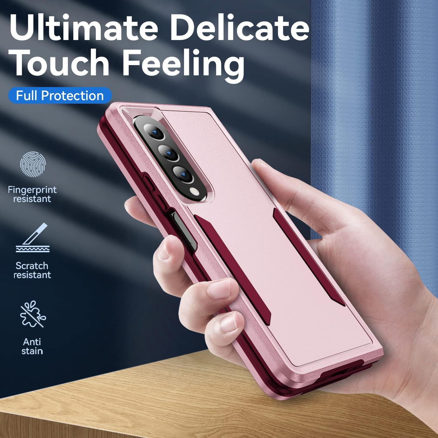 Funda para Samsung Fold 4, funda de teléfono para Samsung Z Fold 4 de doble capa, suave y flexible, carcasa rígida de TPU a prueba de golpes,