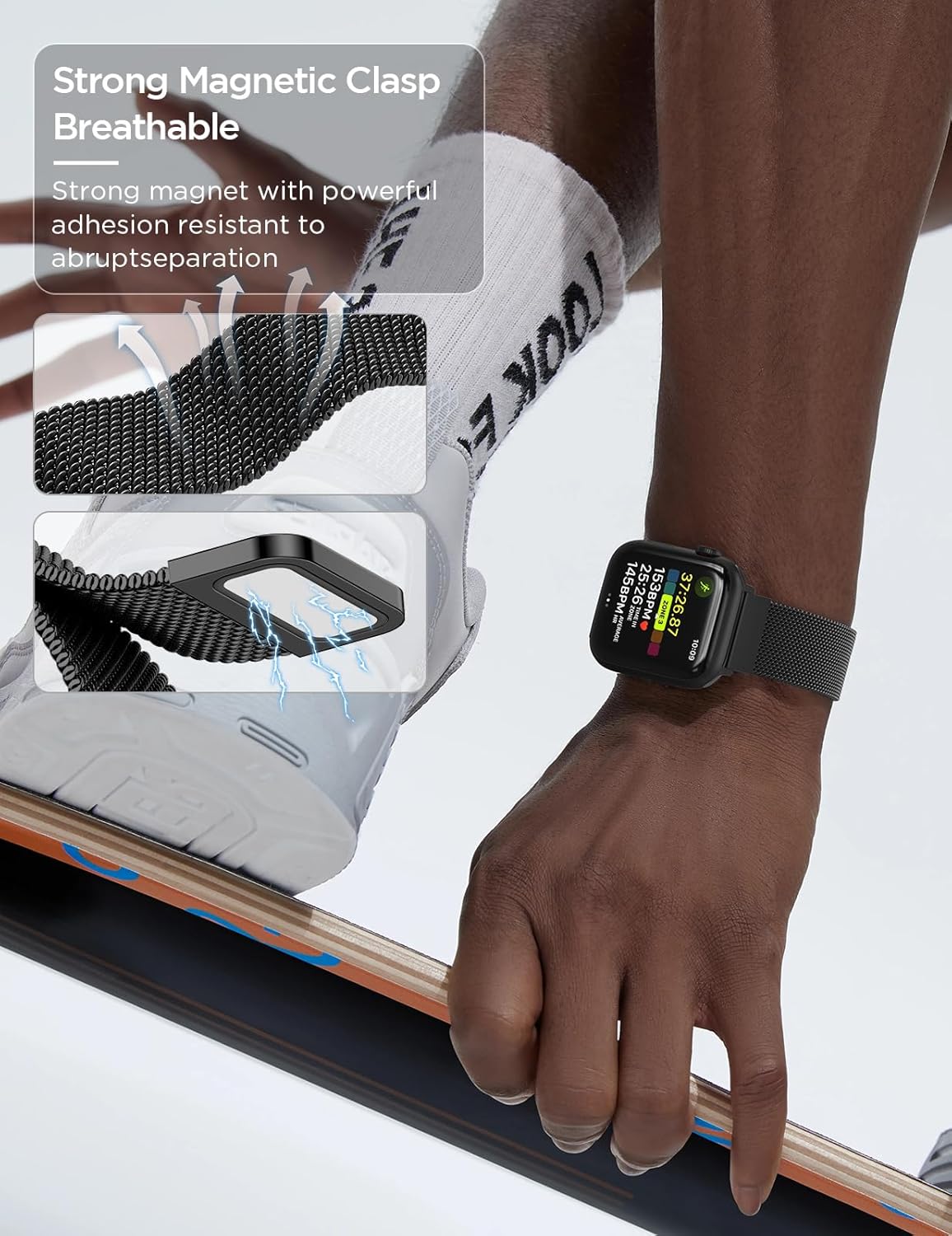 Correas de patente compatibles con Apple Watch Series 9, 8, 7, 6, 5, 4, 3, Ultra 2, 1, SE de 1.929 in, 1.772 in, 1.732 in, 1.654 in, 1.614 in, 1.575