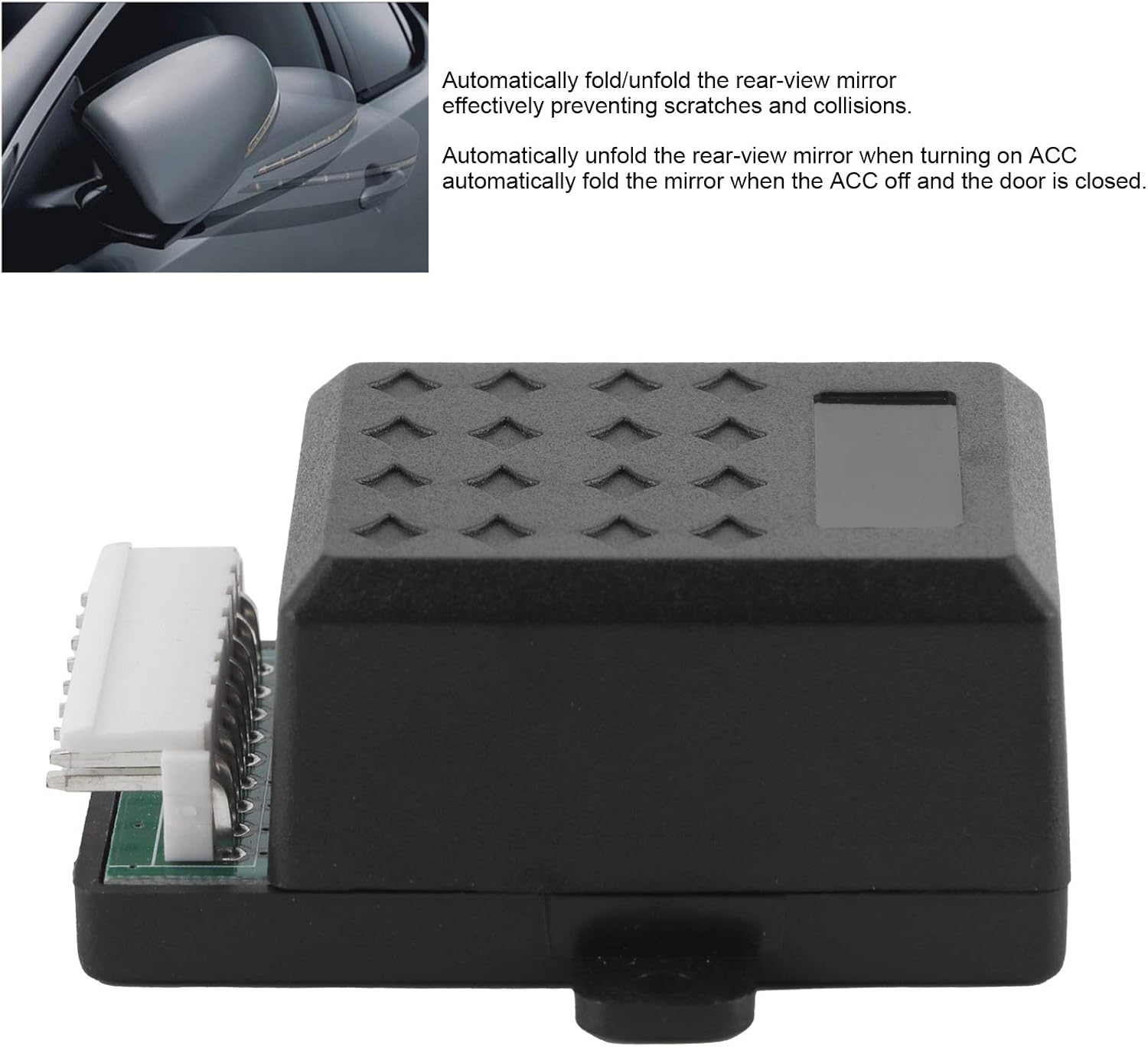 Módulo plegable de espejo retrovisor universal para coche de 12 V, espejo retrovisor lateral auto plegable desplegar controlador plegable módulo más