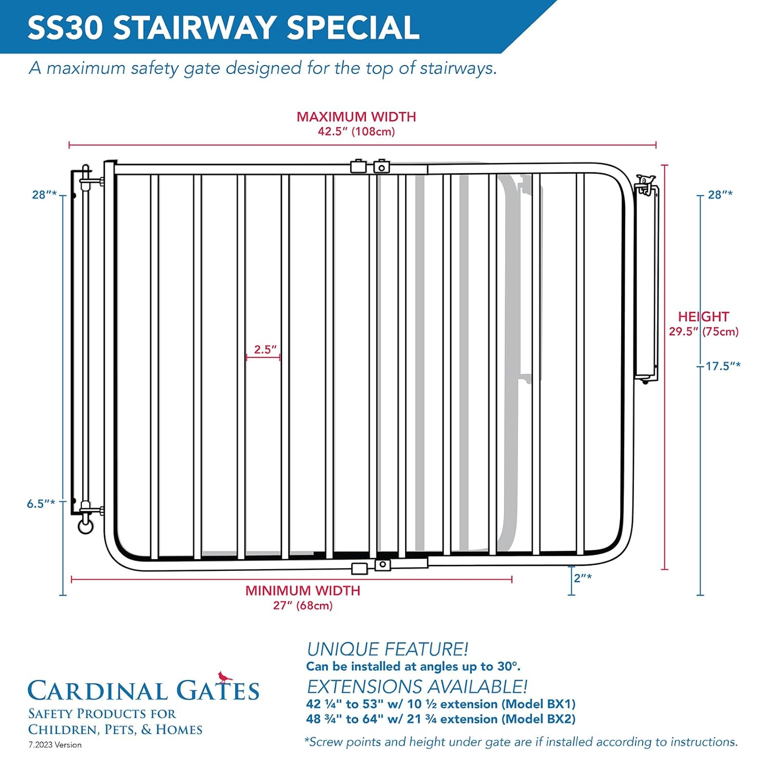 Puerta especial para escalera marca Cardenal Gates, Negro