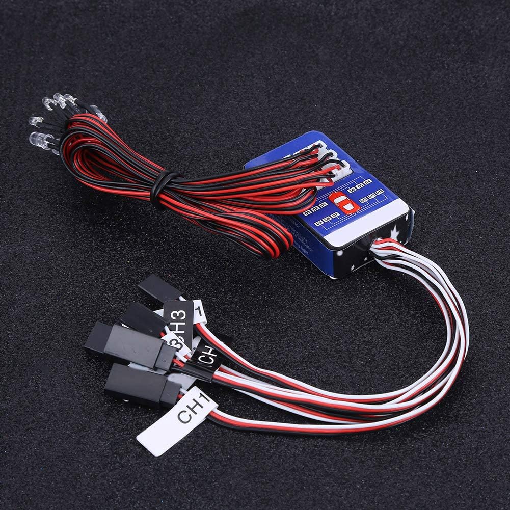 VBESTLIFE Accesorio RC, kit de sistema de iluminación LED de 12 luces intermitentes de simulación para 110 18 RC cochecamiónoruga