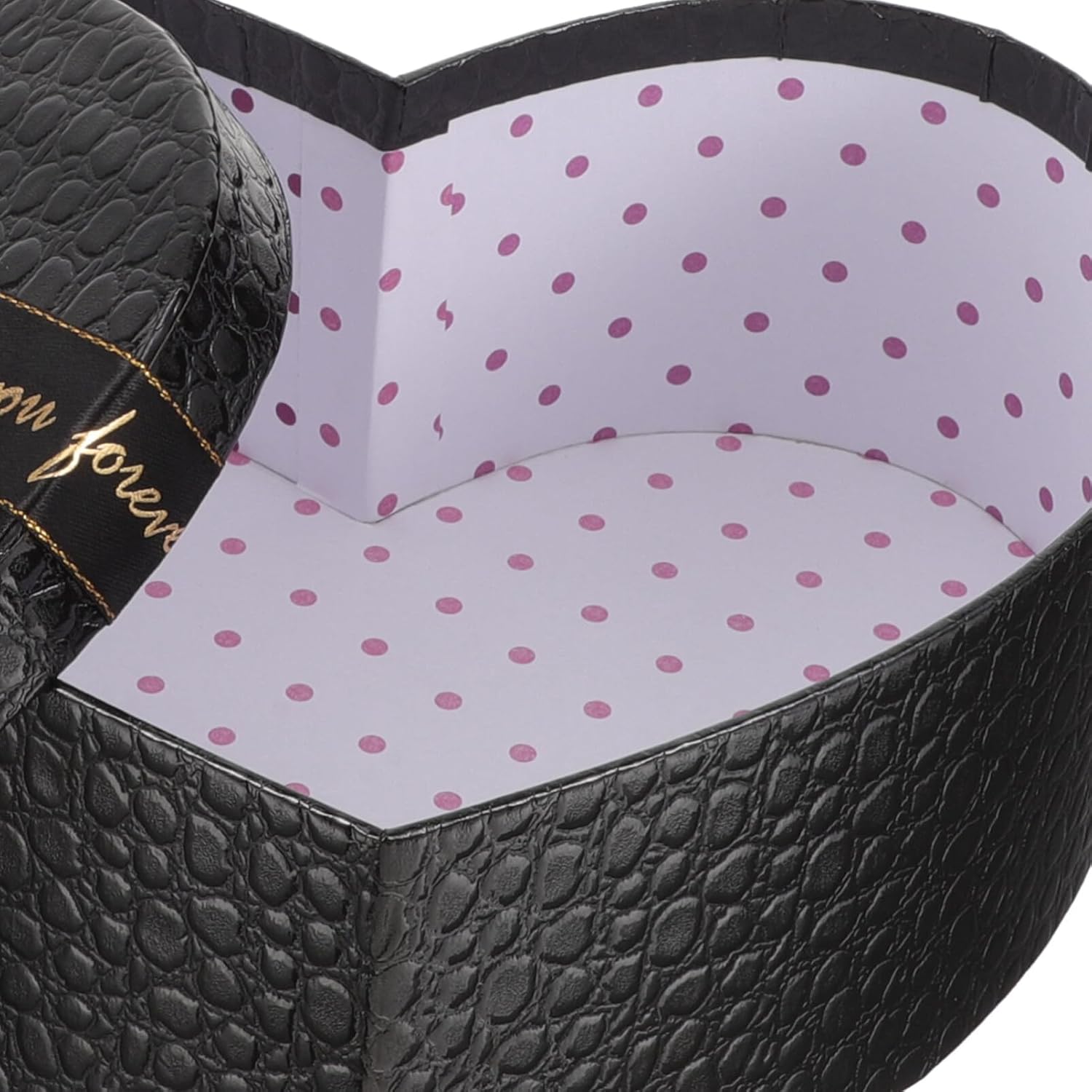 EXCEART Caja en forma de corazón, caja de corazón negro, cajas de regalo de anidación con cubierta, cinta de lazo, flores, caja de embalaje para