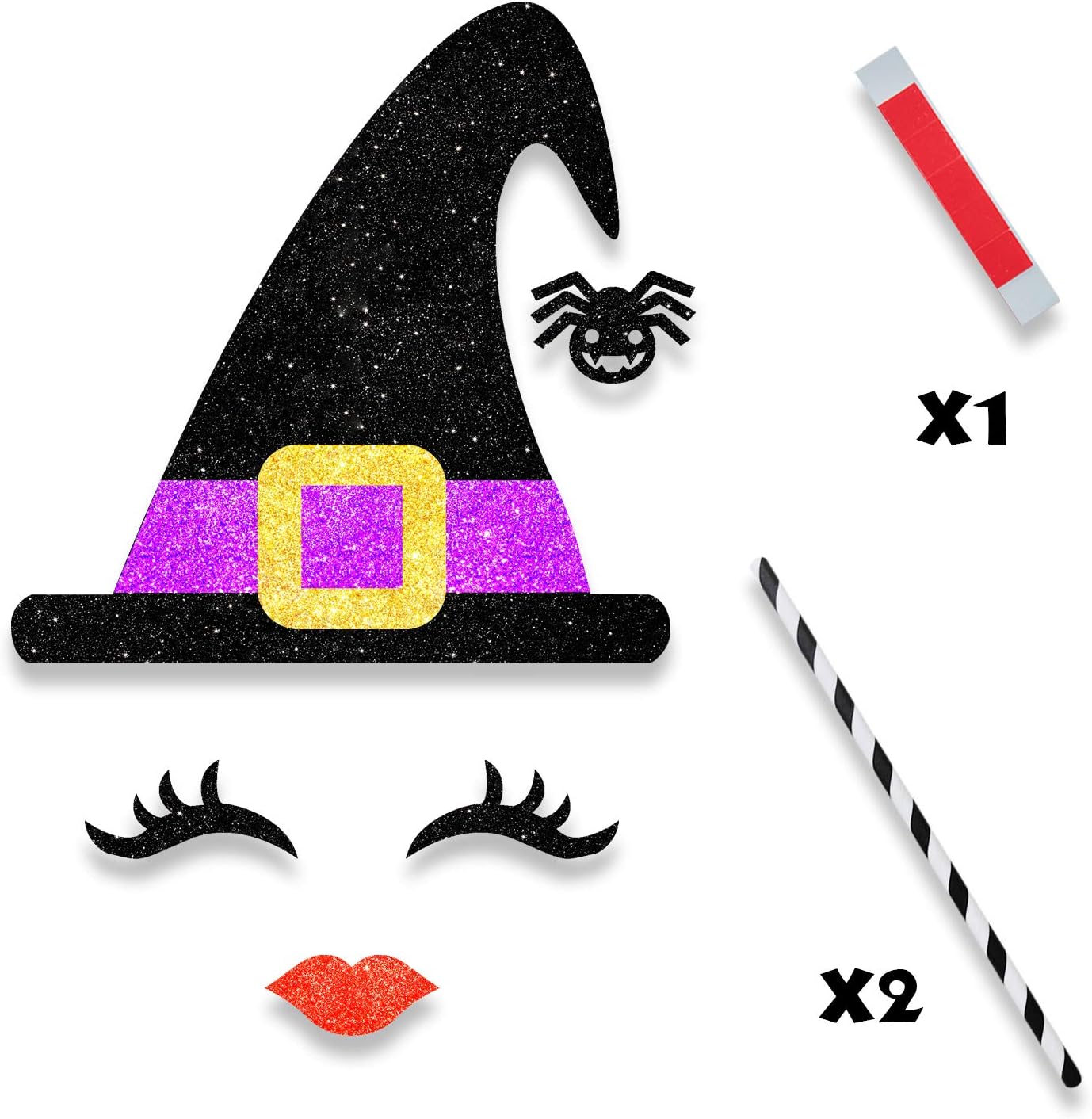 Gorro de bruja de Halloween, decoración de pastel de murciélago con pestañas, púas de labio de ala para Halloween, temática de terror, fantasía,
