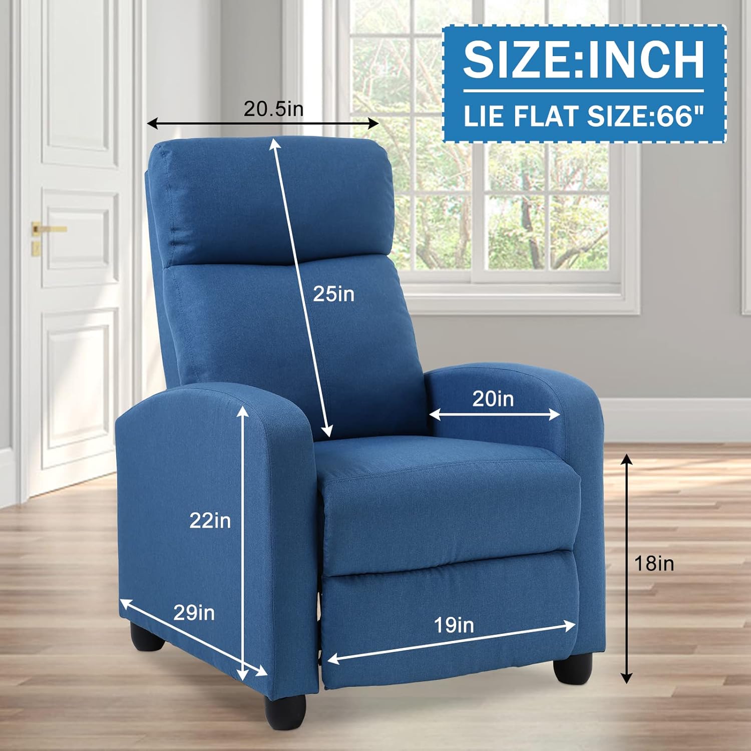 Sillón reclinable moderno reclinable para sala de estar, Winback, sofá individual, silla de lectura, asiento de cine en casa, sillón de masaje